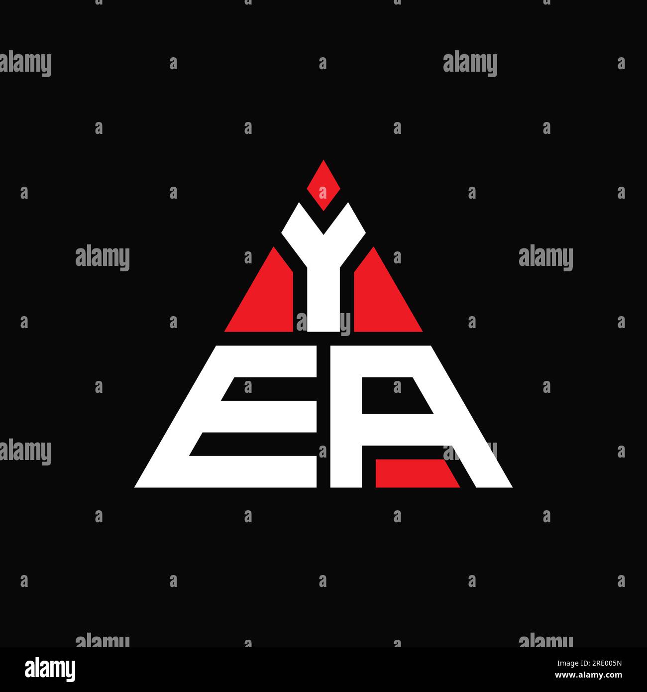 „YEA“-Logo mit dreieckigem Buchstaben. MONOGRAMM mit YEA-Dreieck-Logo. LOGOVORLAGE FÜR YEA-Dreieck-Vektor mit roter Farbe. JA, Triangul Stock Vektor