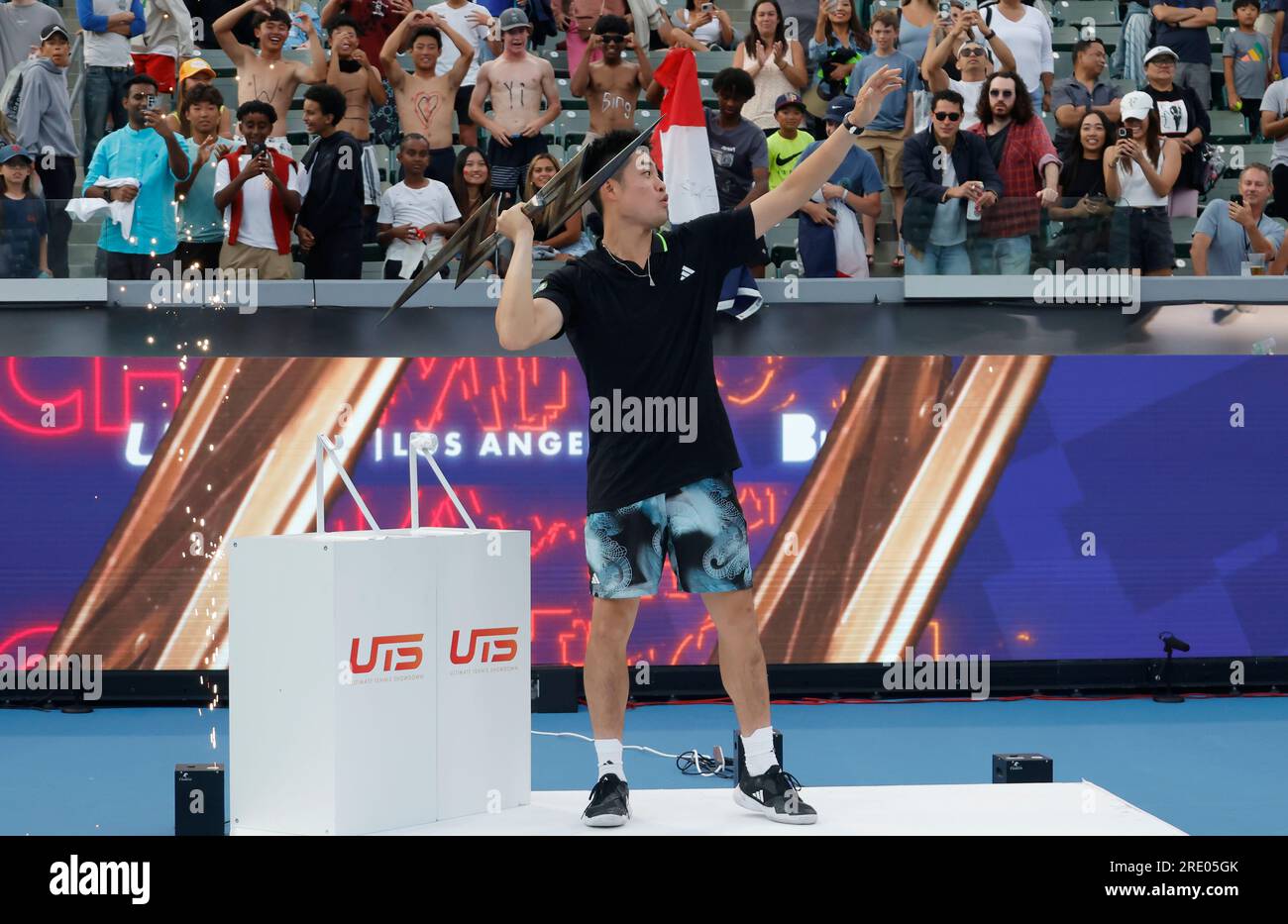 23. Juli 2023 Carson, Kalifornien - Yibing Wu. UTS - Ultimate Tennis Showdown Finals im Dignity Health Sports Park in Carson. (Kreditbild: © FS/AdMedia via ZUMA Press Wire) NUR REDAKTIONELLE VERWENDUNG! Nicht für den kommerziellen GEBRAUCH! Stockfoto