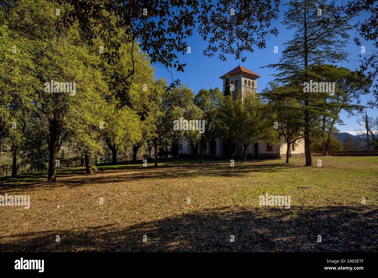 Neustadt Sant Romà de Sau, erbaut nach dem Bau des Sau-Reservoirs in den 1960er Jahren (Osona, Barcelona, Katalonien, Spanien) Stockfoto