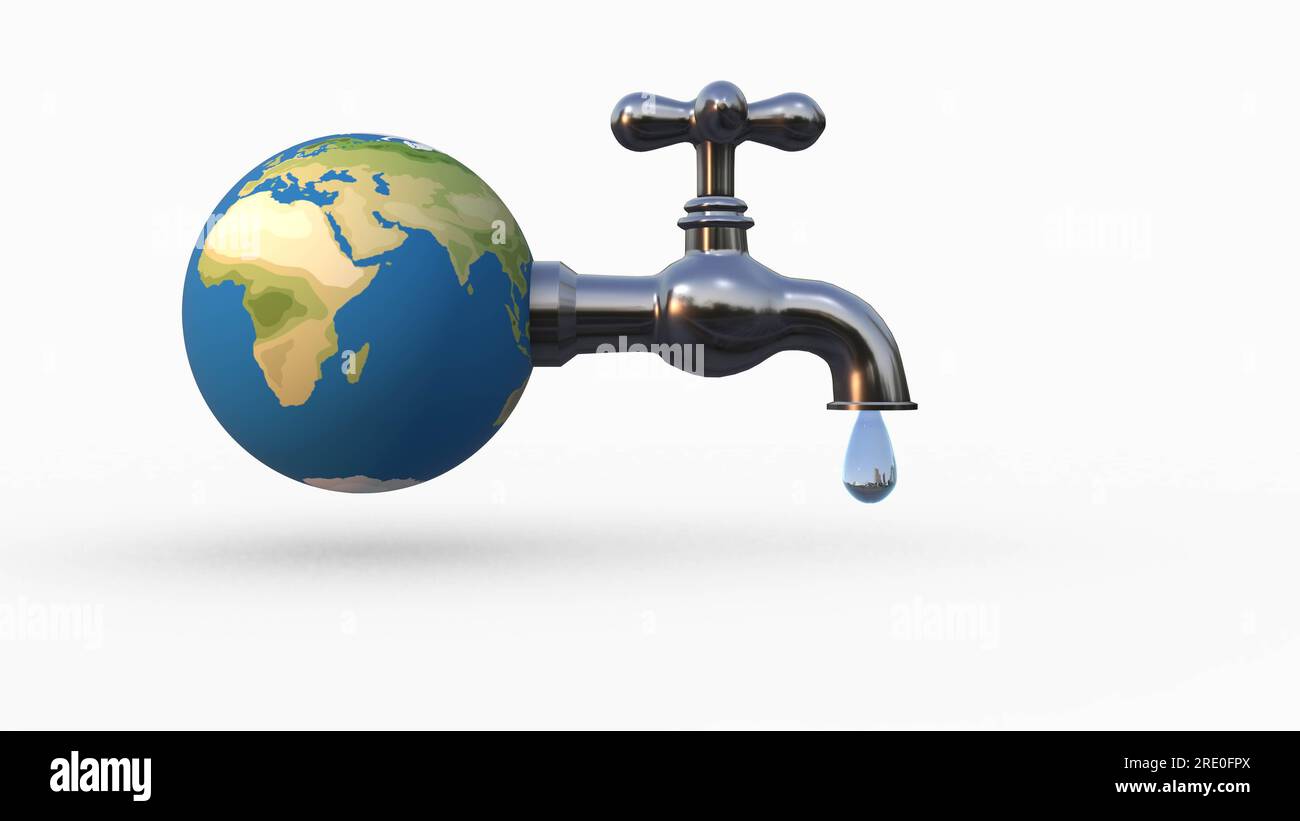 Save Water Earth greift auf das ökologische Konzept zurück Stockfoto