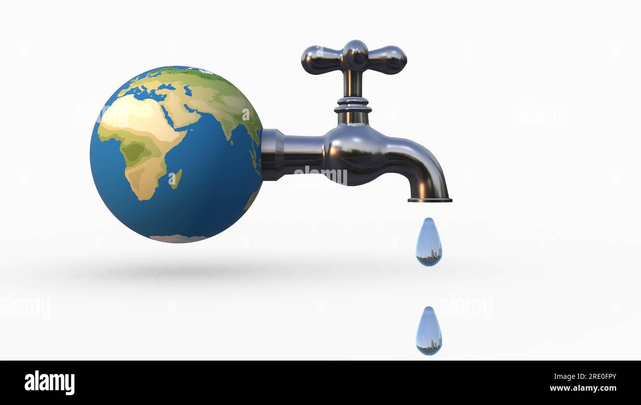 Save Water Earth greift auf das ökologische Konzept zurück Stockfoto