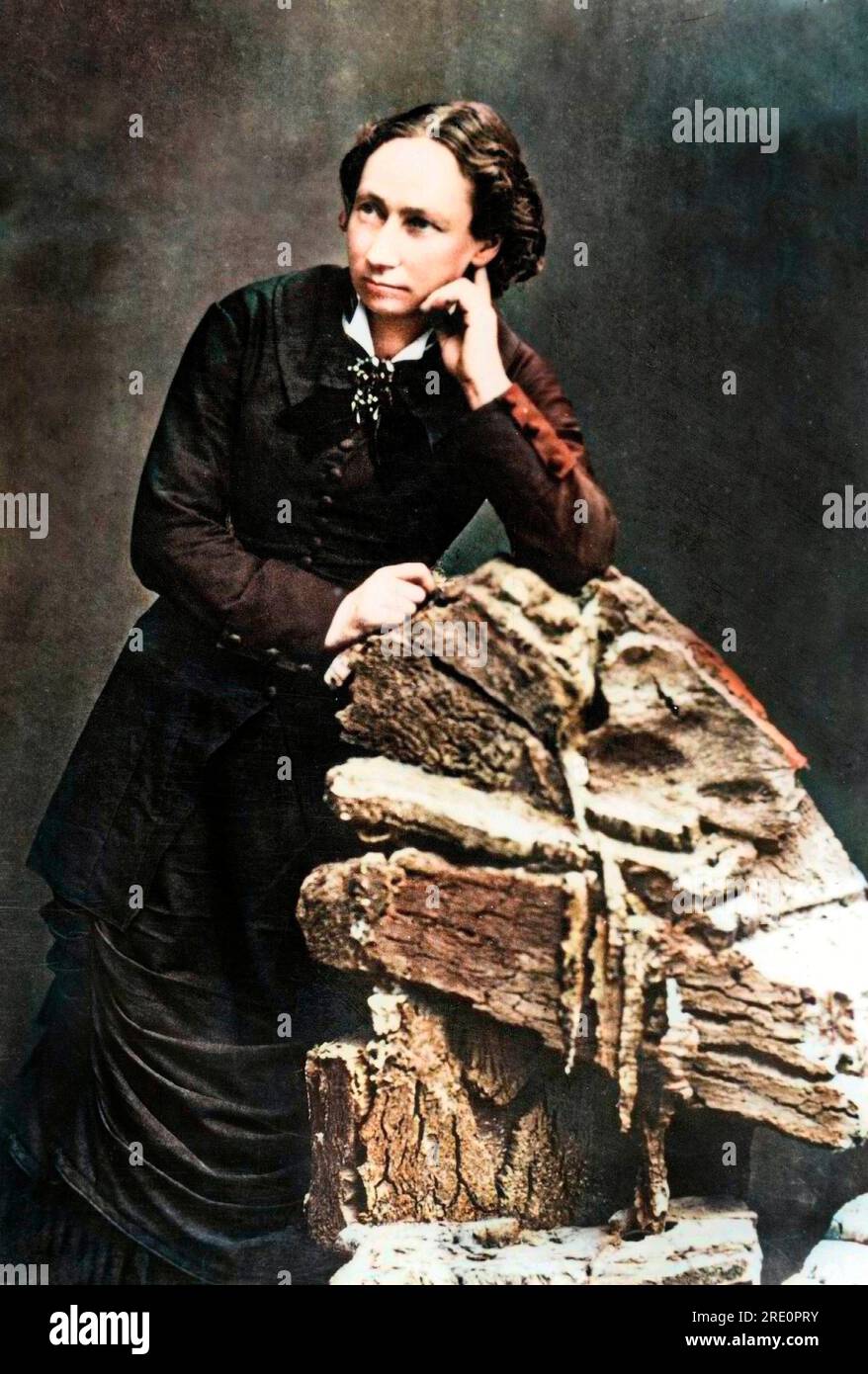 Louise Michel (1830-1905) anarchiste et militante socialiste francaise qui pris part a la Commune 1871 ici lors de sa Deportation en Nouvelle Caledonie. Digital farbiges Bild Stockfoto