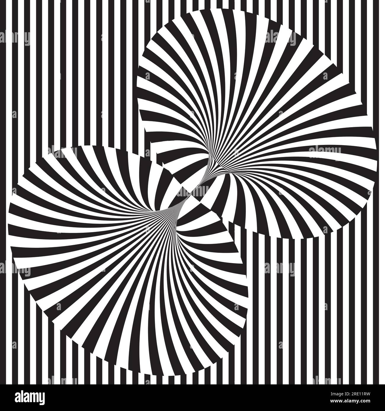 Abstrakter Hintergrund mit einer schwarz-weißen optischen Täuschung im surrealen Design Stock Vektor