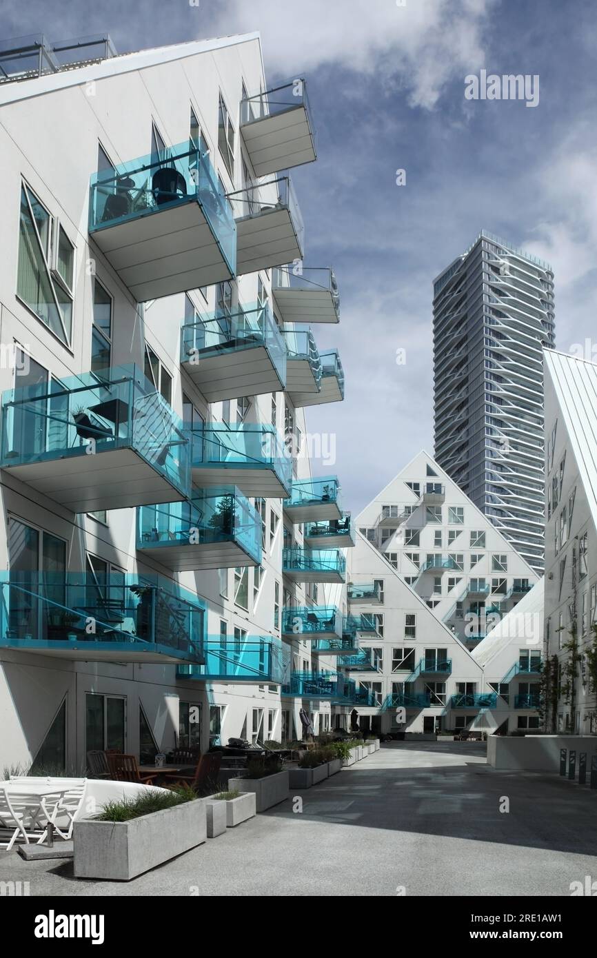 Die Eisberghäuser, Aarhus docklands, Dänemark. Stockfoto