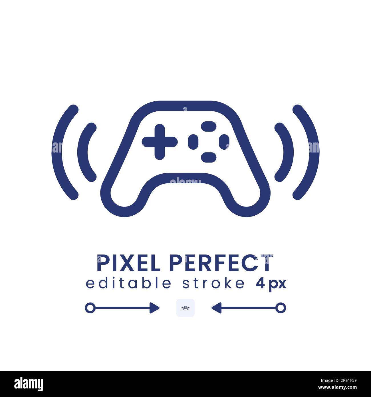 Lineares Gamepad-Desktop-Symbol Stock Vektor