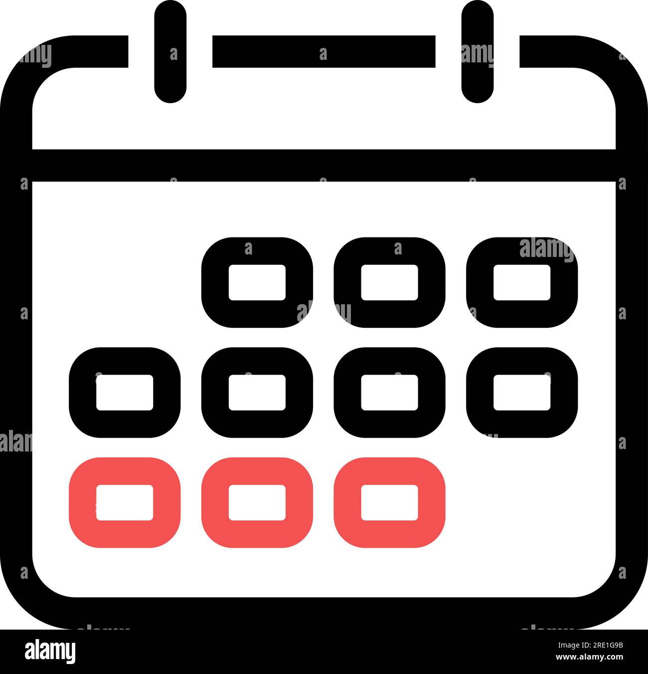 Liniensymbol des abtrennbaren Kalenders als Geschäftstermin Stock Vektor