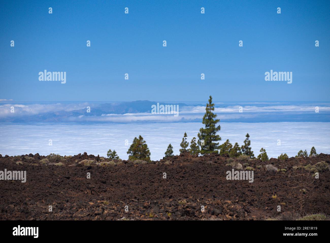 Isla de La Gomera desde Las Cañadas del Teide, Insel La Gomera ab Las Cañadas del Teide Stockfoto