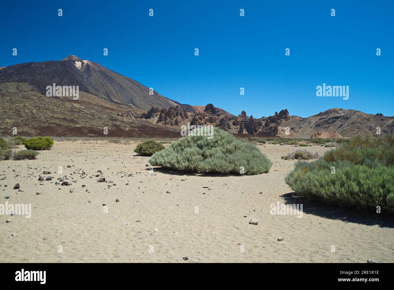 Paisaje Lunar típico de Las Cañadas del Teide. Typische Mondlandschaft von Las Cañadas del Teide. Stockfoto