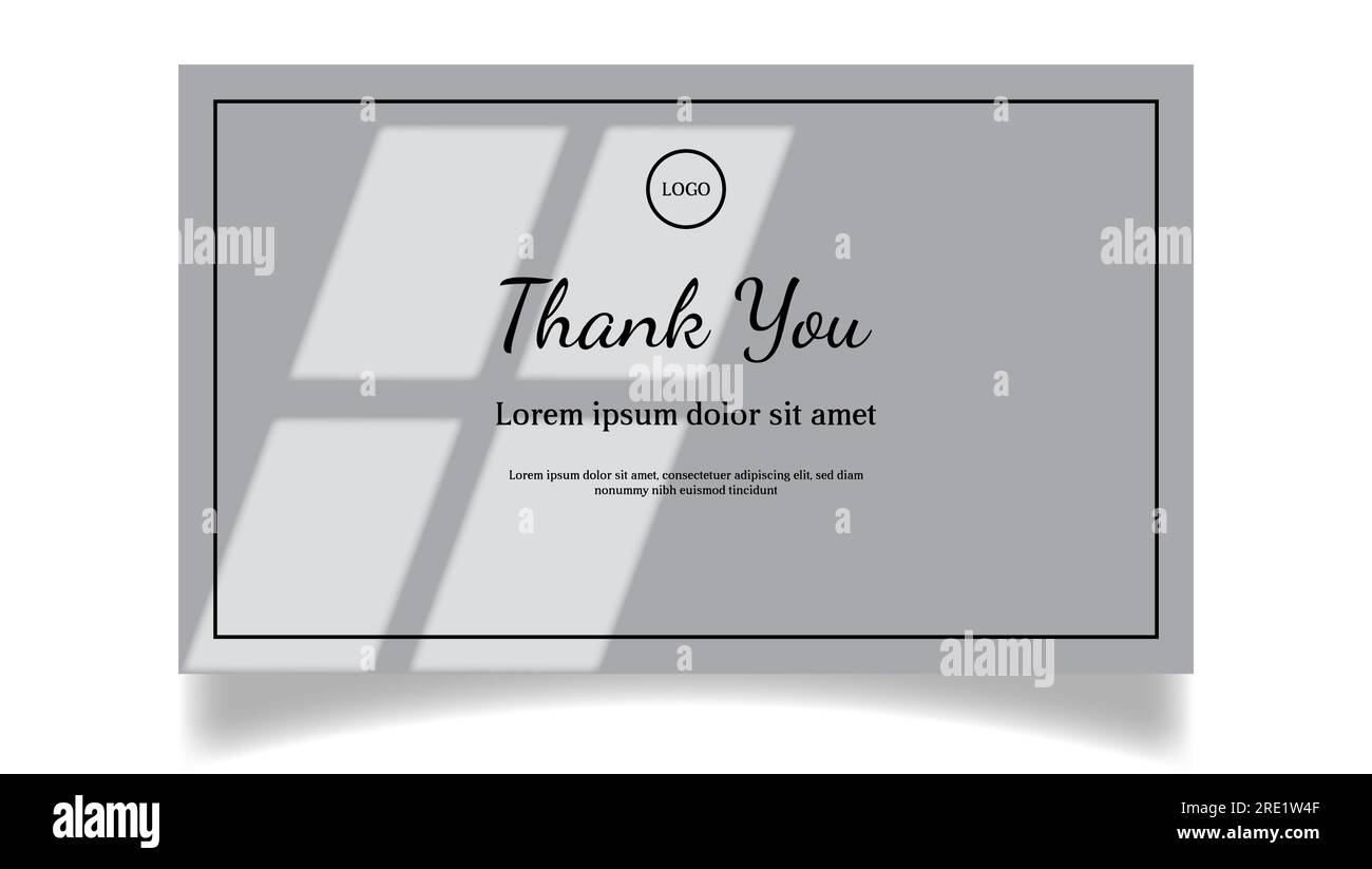 Einfacher Dankeskarten-Design-Vektor mit Schatten-Overlay-Hintergrund Stock Vektor