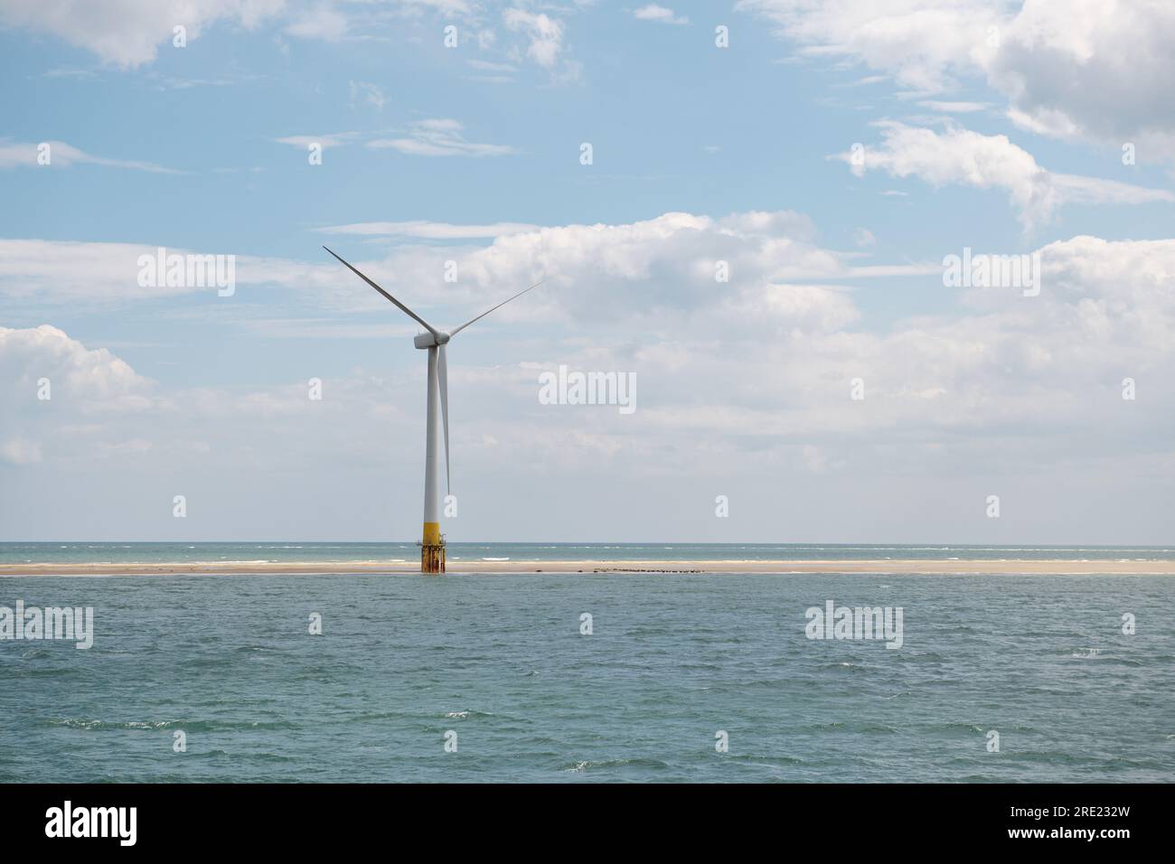 Offshore-Windpark Scroby Sands, erneuerbare Energien im Herzen von Norfolk Stockfoto