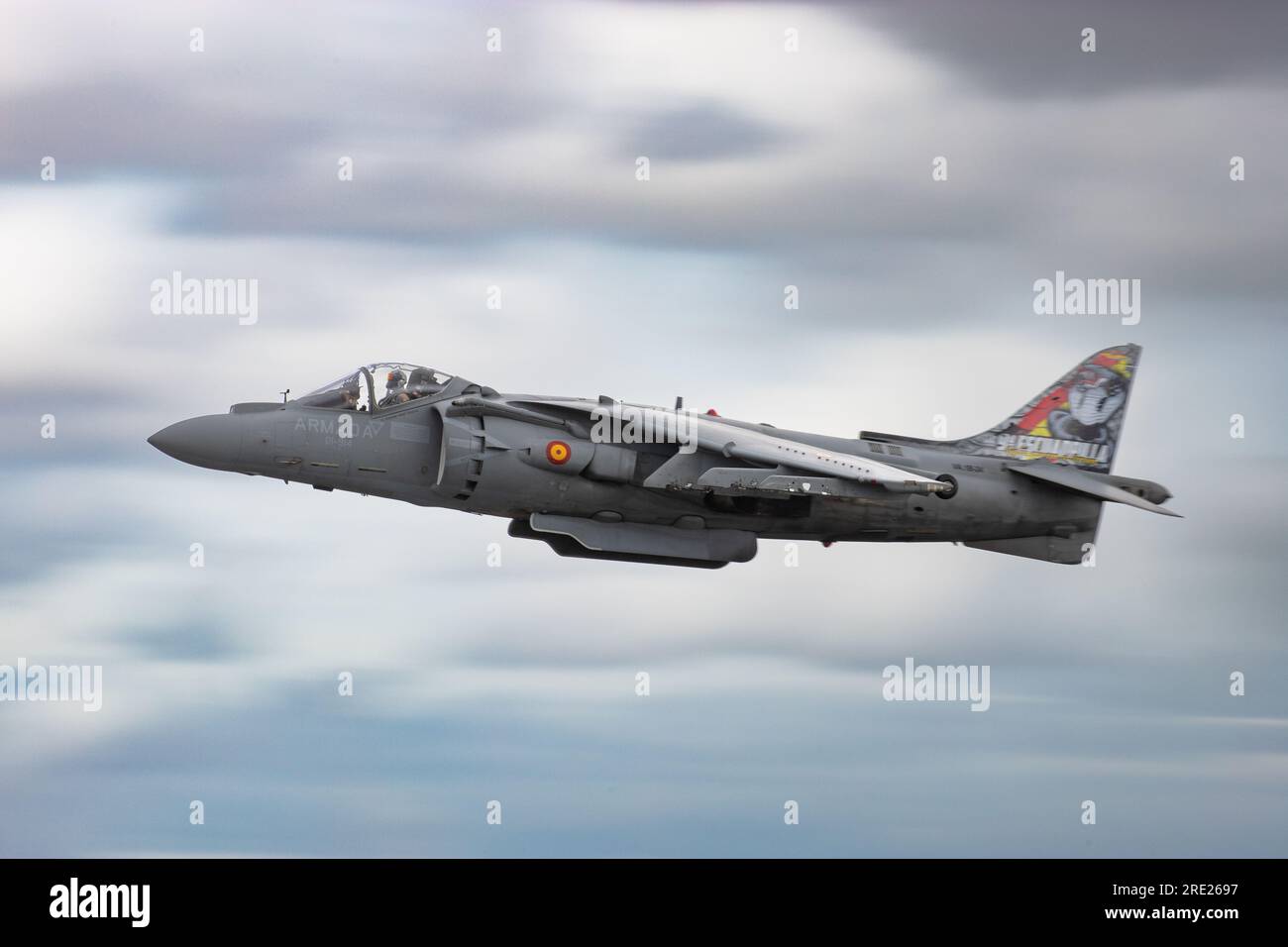 Die spanische Navy Harrier zeigt auf dem Royal International Air Tattoo 2023. Stockfoto