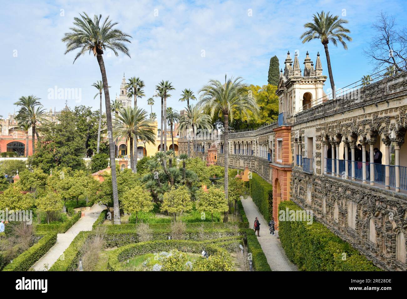 Königlichen Alcazar von Sevilla Stockfoto