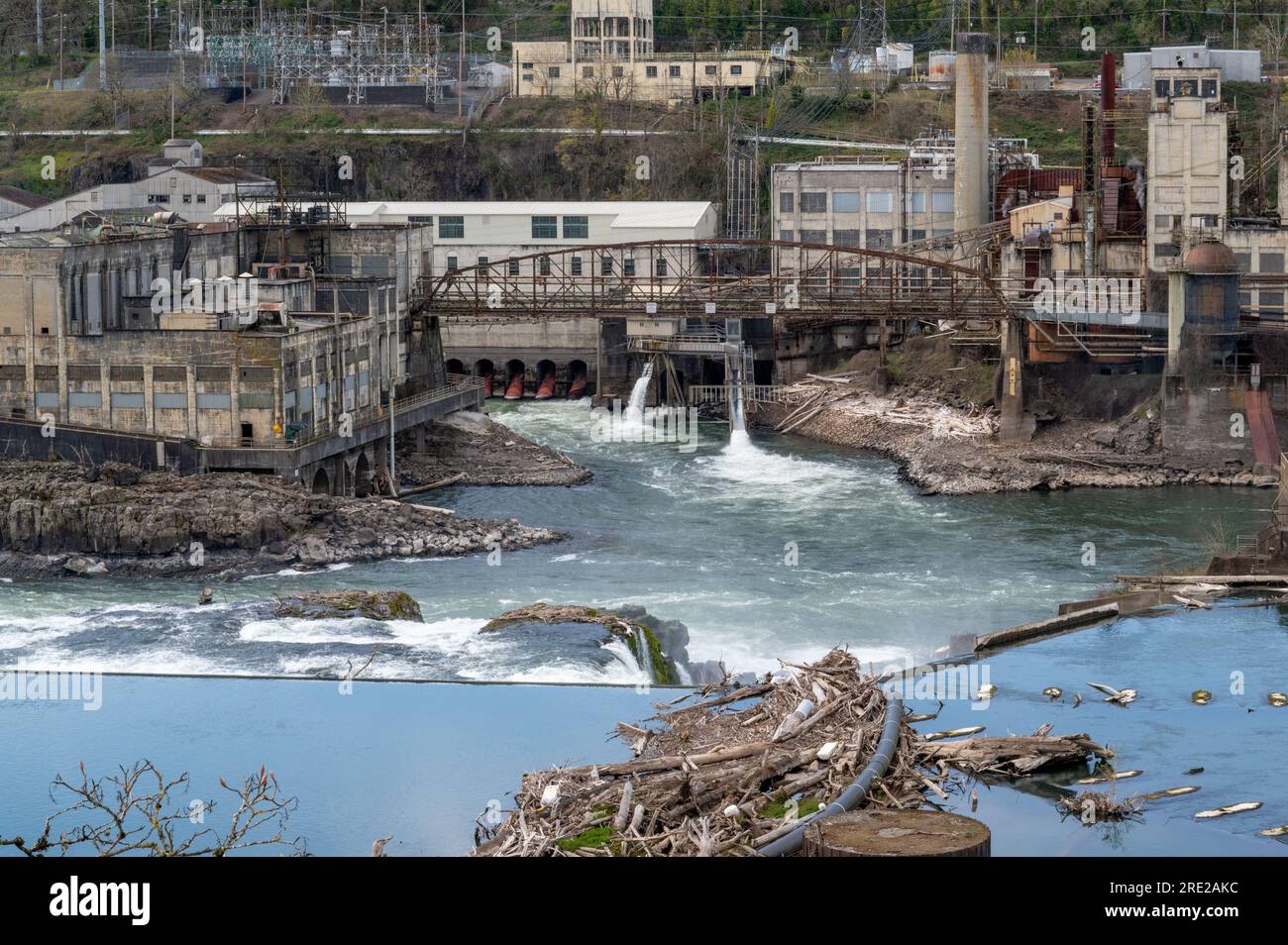 Oregon City ist ein Juwel des Pazifischen Nordwestens, das berühmt ist für das Ende des Oregon Trail und Oregons erste Stadt. Stockfoto