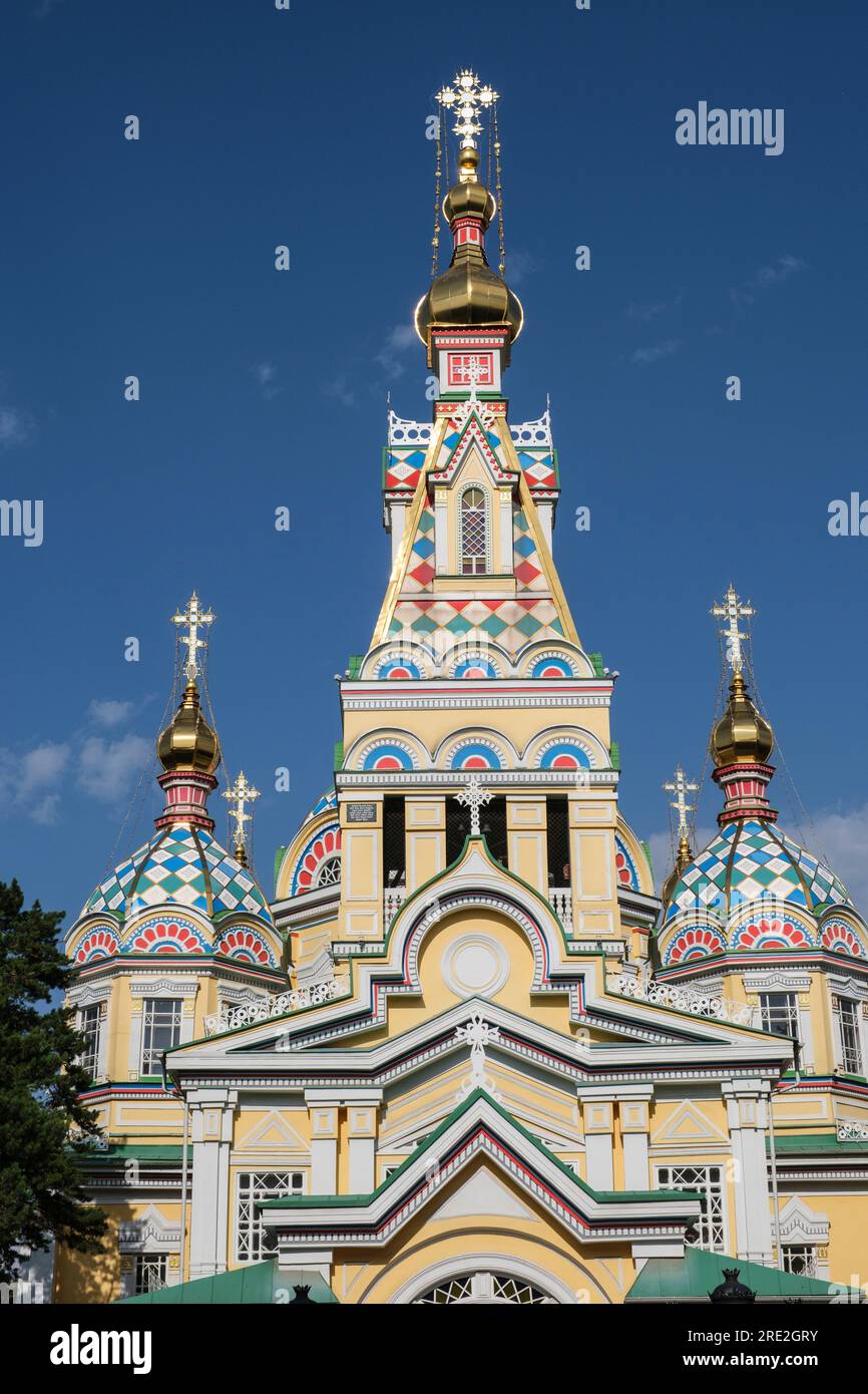 Kasachstan, Almaty. Himmelskathedrale, Russisch-Orthodox. Stockfoto