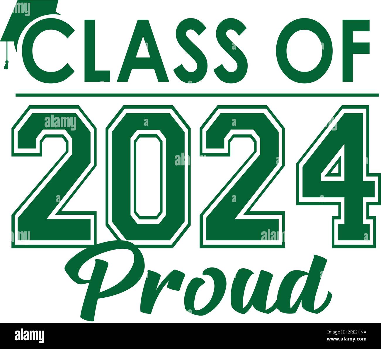Klasse von 2024 stolzem Grün Stock Vektor