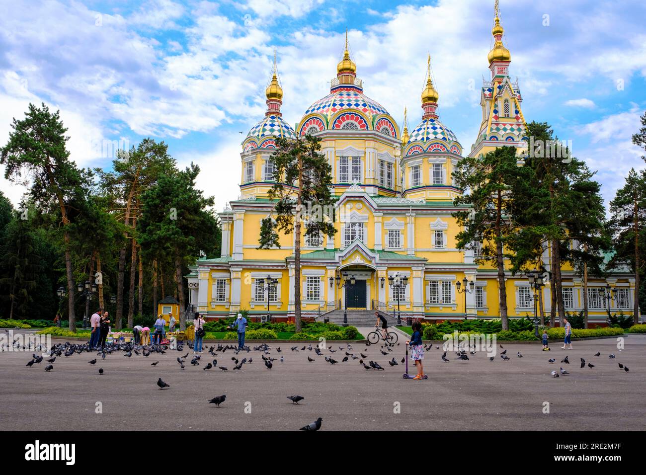 Kasachstan, Almaty. Himmelskathedrale, Russisch-Orthodoxe, Panfilov Guardsmen Park. Stockfoto