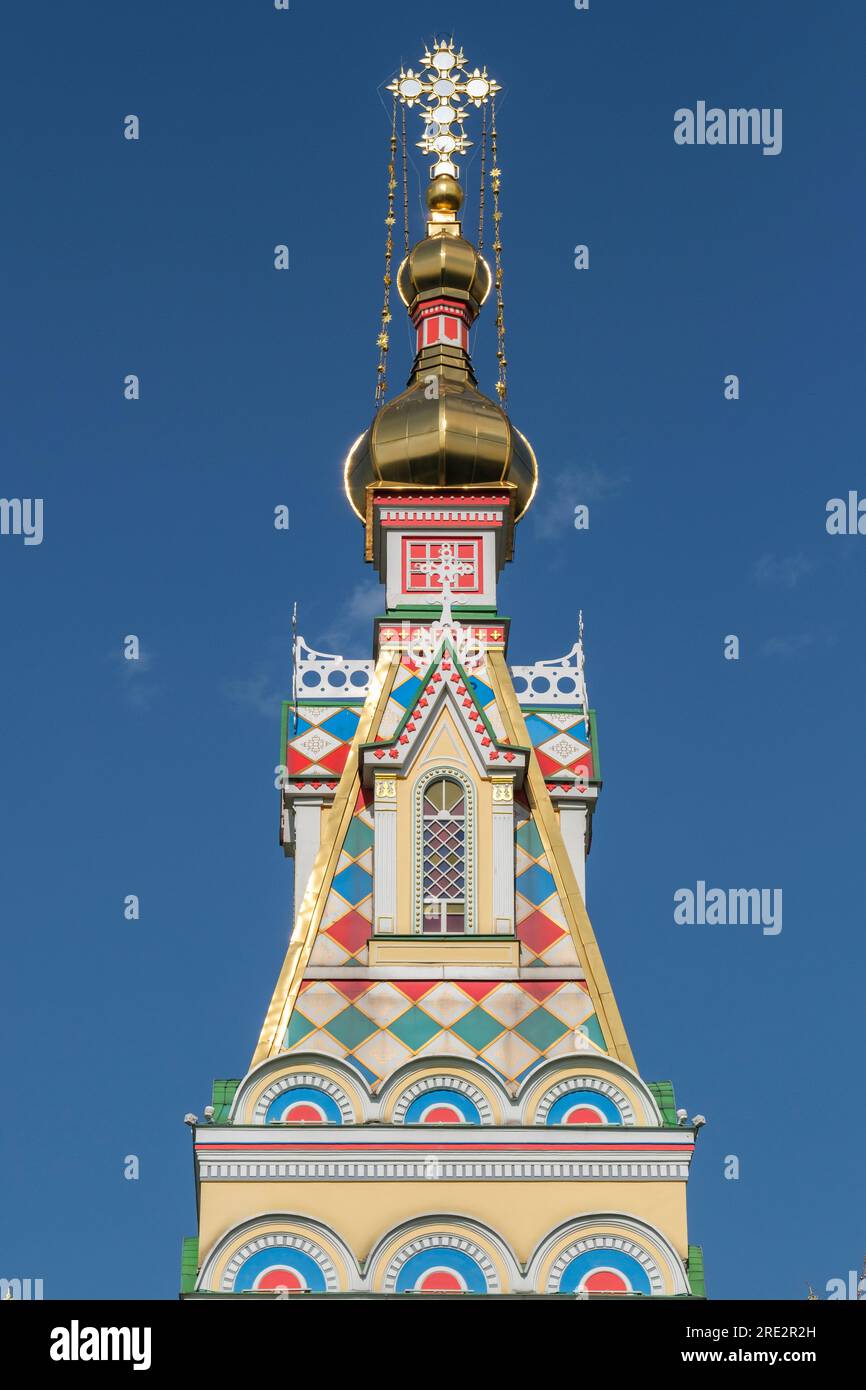 Kasachstan, Almaty. Ascension Cathedral, eine russisch-orthodoxe Kathedrale im Panfilov Guardsmen Park. Stockfoto