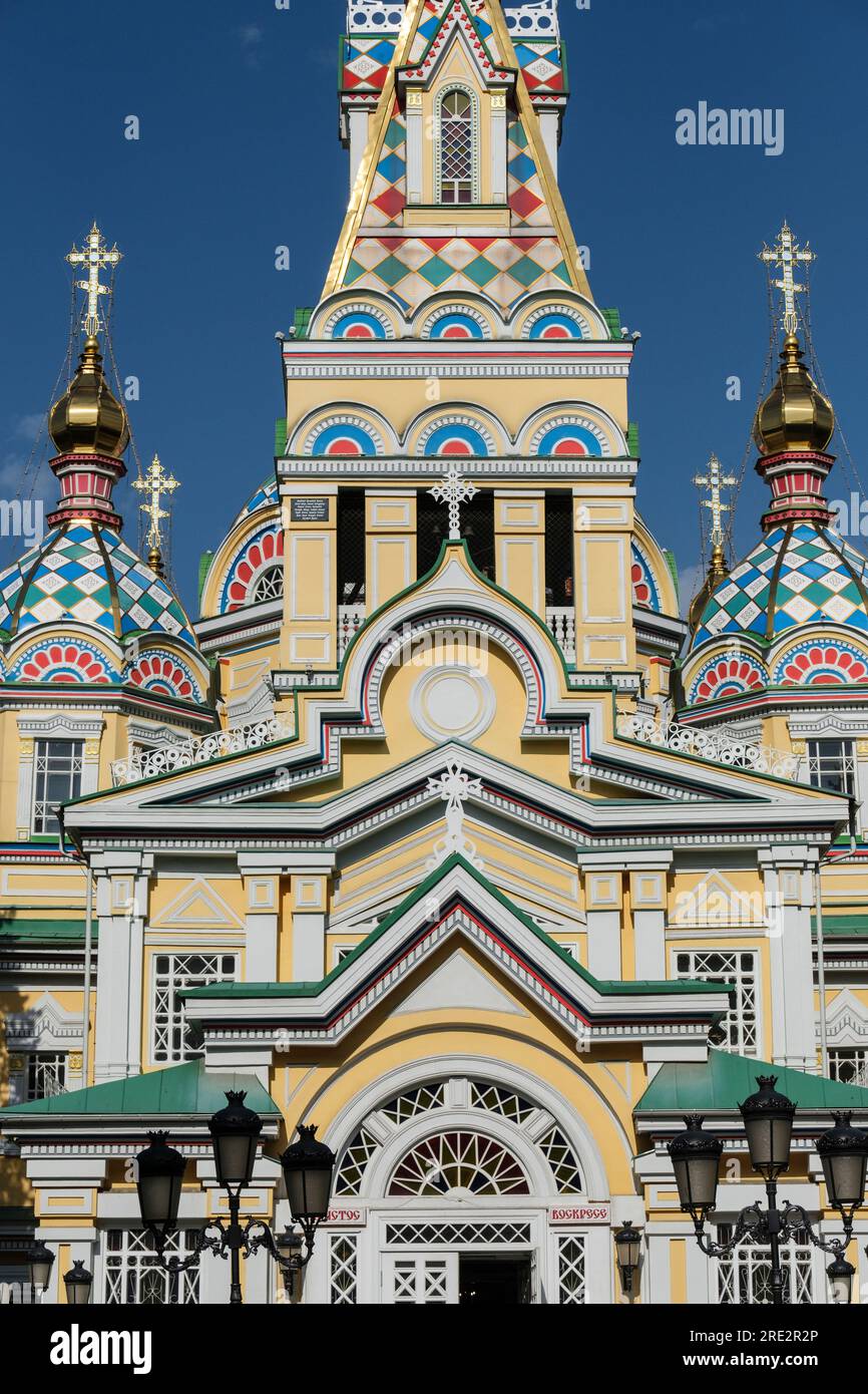 Kasachstan, Almaty. Ascension Cathedral, eine russisch-orthodoxe Kathedrale im Panfilov Guardsmen Park. Stockfoto