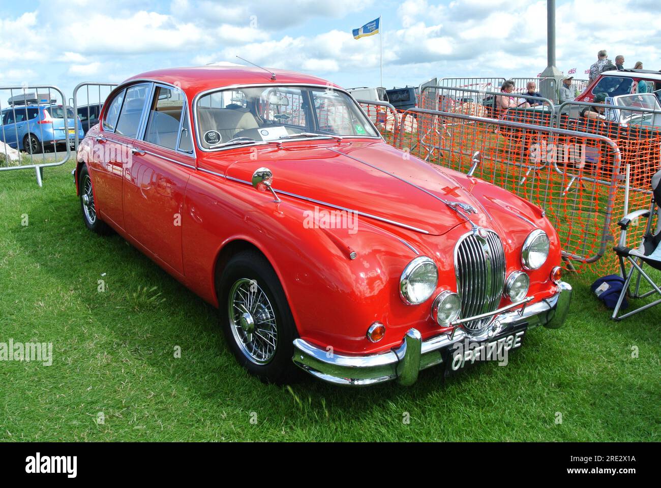 Ein Jaguar Mk2 aus dem Jahr 1967, der auf der englischen Riviera Oldtimer-Ausstellung in Paignton, Devon, England, Großbritannien, ausgestellt wurde. Stockfoto