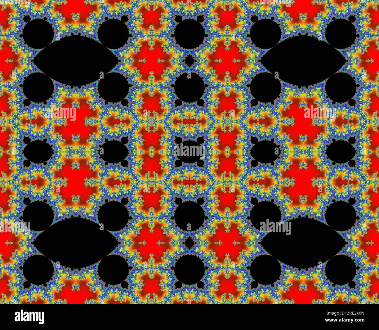 Julia Set Mandelbrot Fraktalbild, abstrakte digitale Kunst Symmetriemuster Stockfoto