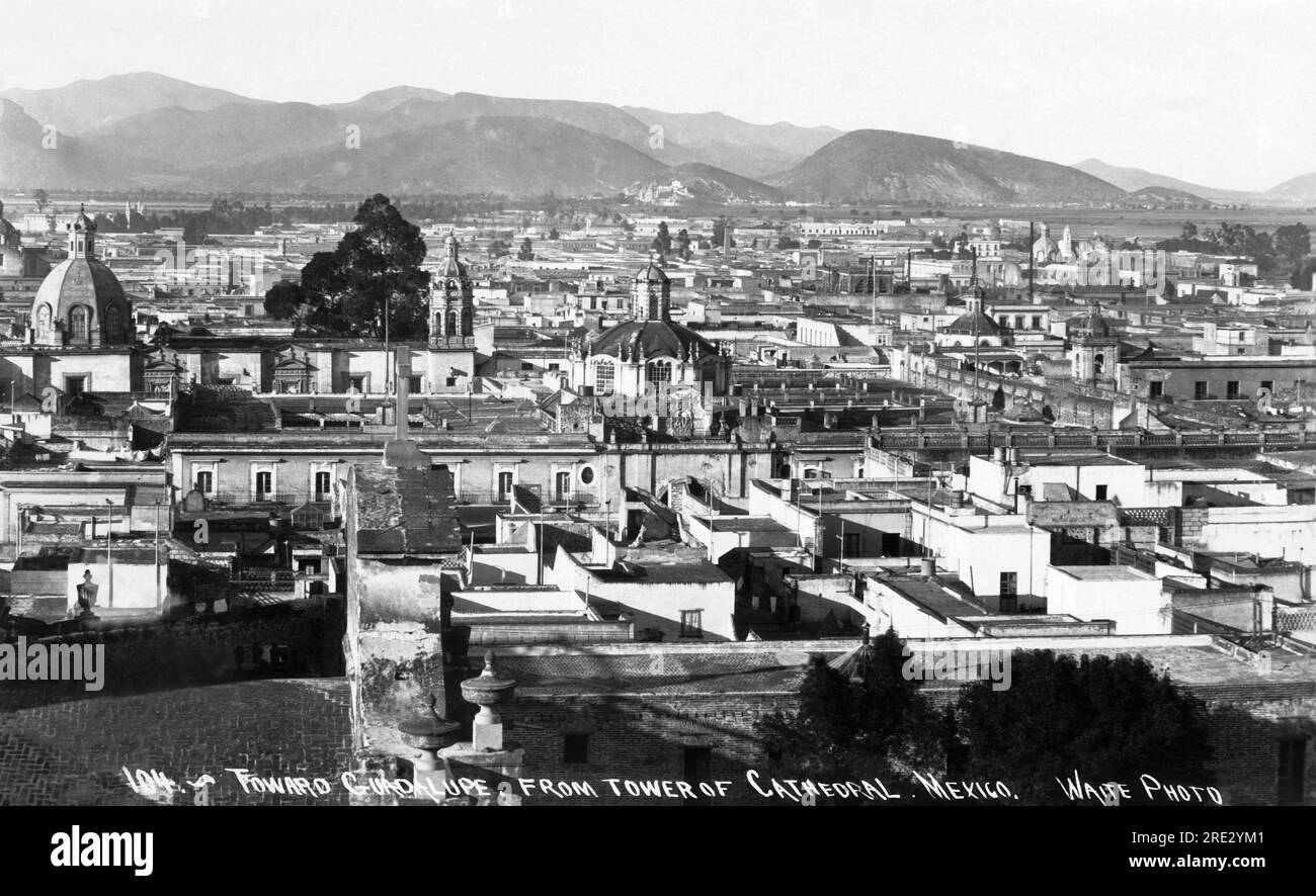 Guadalupe, Mexiko: ca. 1900 der Blick auf die Stadt vom Turm der Kathedrale. Stockfoto