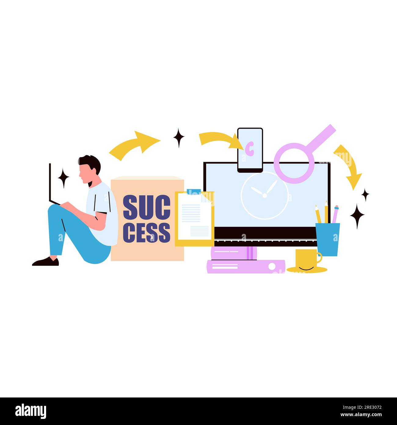 SEO-Entwicklungskonzept. Suchmaschinenoptimierung. Vektordarstellung in flacher Form Stock Vektor