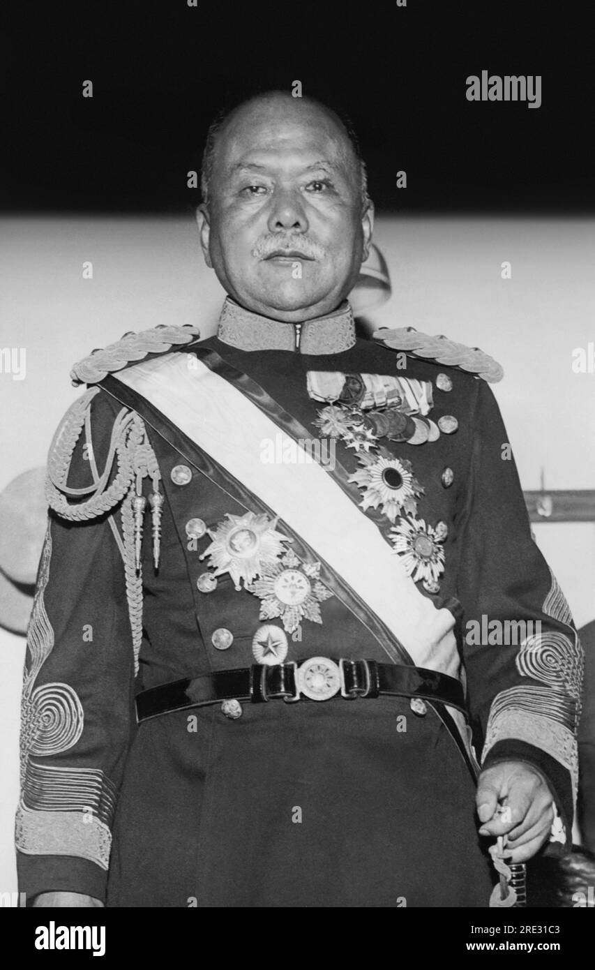 Seoul, Südkorea: 26. Mai 1934 General Kazunari Ugaki, Generalgouverneur von Korea, wird als erste Wahl für Admiral Viscount Saito als Ministerpräsident Japans diskutiert. Stockfoto