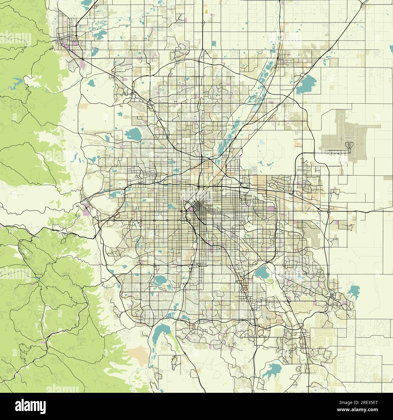 Vector Stadtplan von Denver, Colorado, USA Stock Vektor