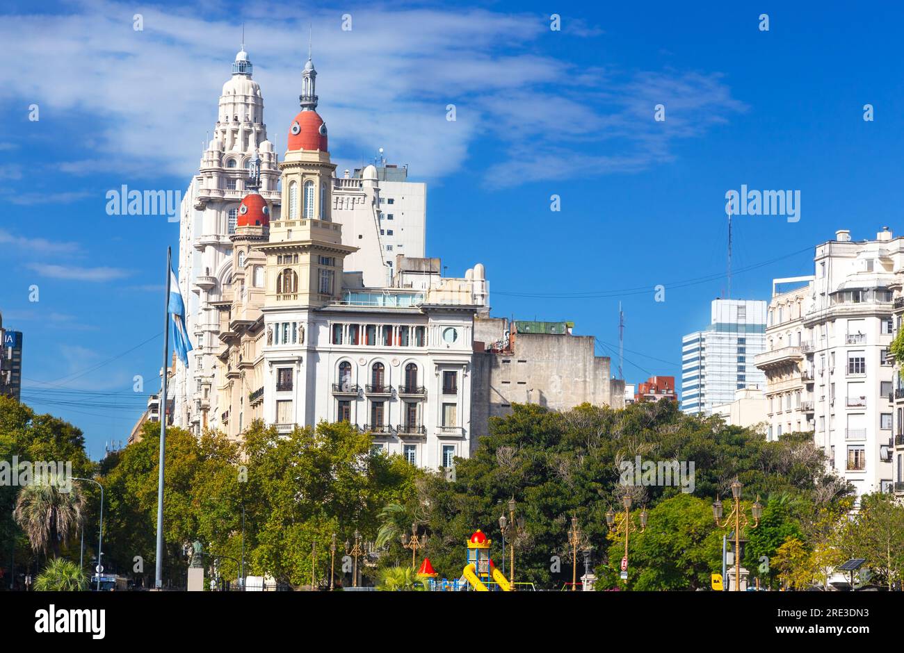 Palacio Barolo Palace, berühmtes Bürogebäude in der Avenida Del Mayo City Street am Congresional Plaza, Monserrat, Buenos Aires Argentinien Stockfoto