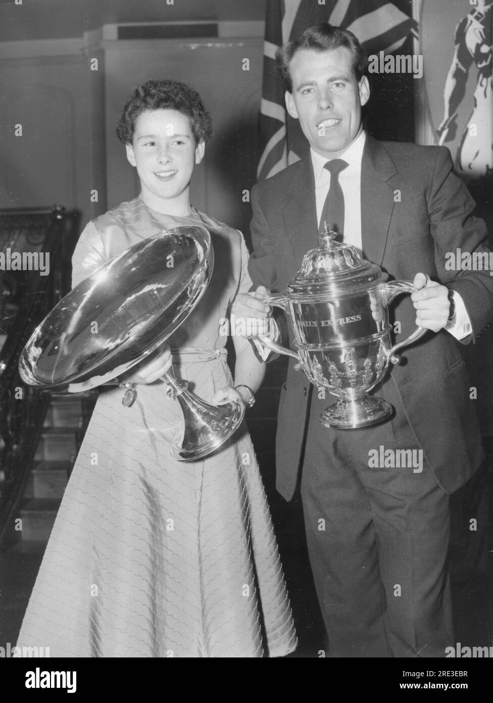 Wilkinson, Diana, * 17,3.1944, britischer Sportler (Schwimmer), mit Derek Ibbotson, ADDITIONAL-RIGHTS-CLEARANCE-INFO-NOT-AVAILABLE Stockfoto