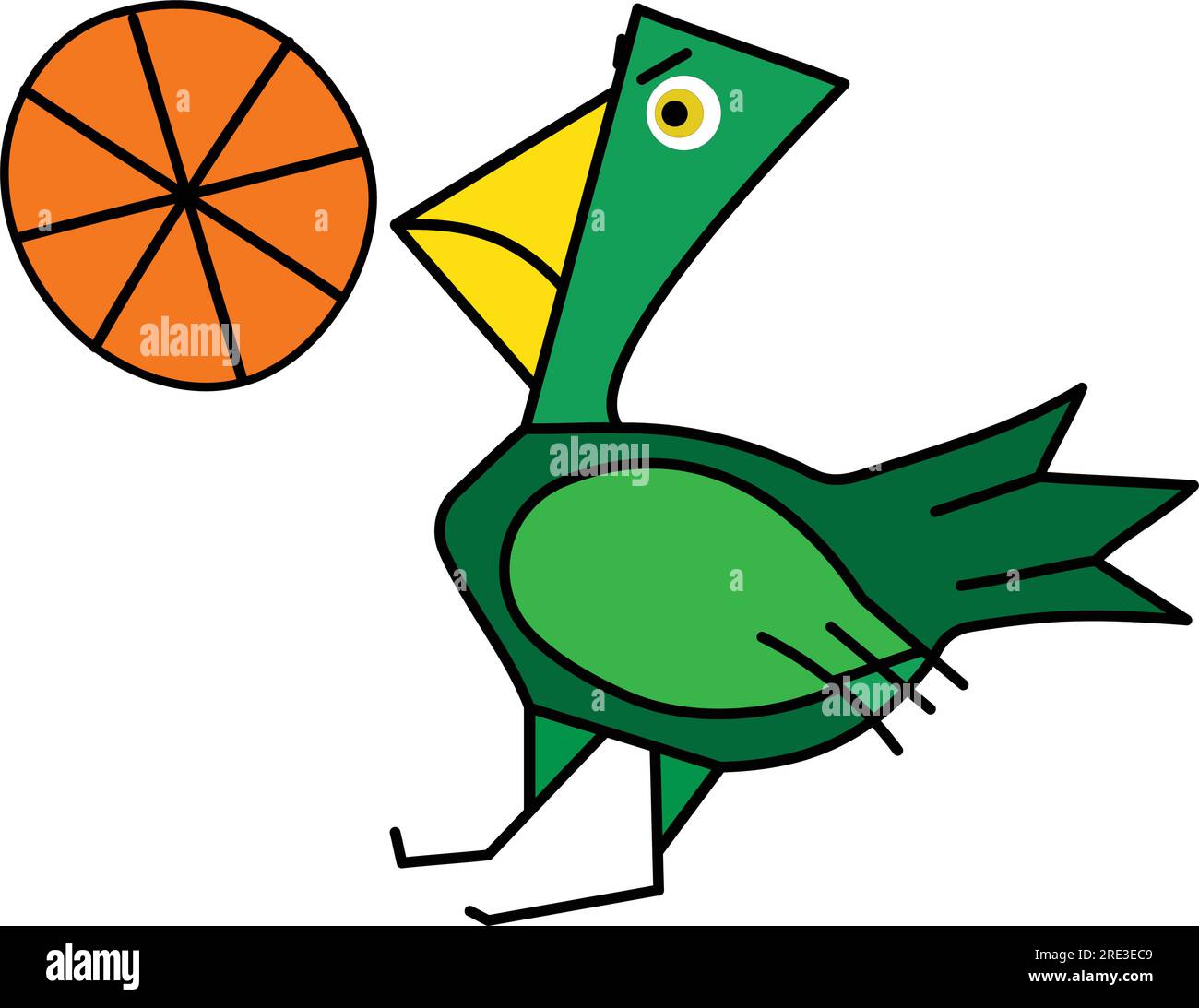 Ein Bild eines Papageiens, der Basketball spielt Stock Vektor