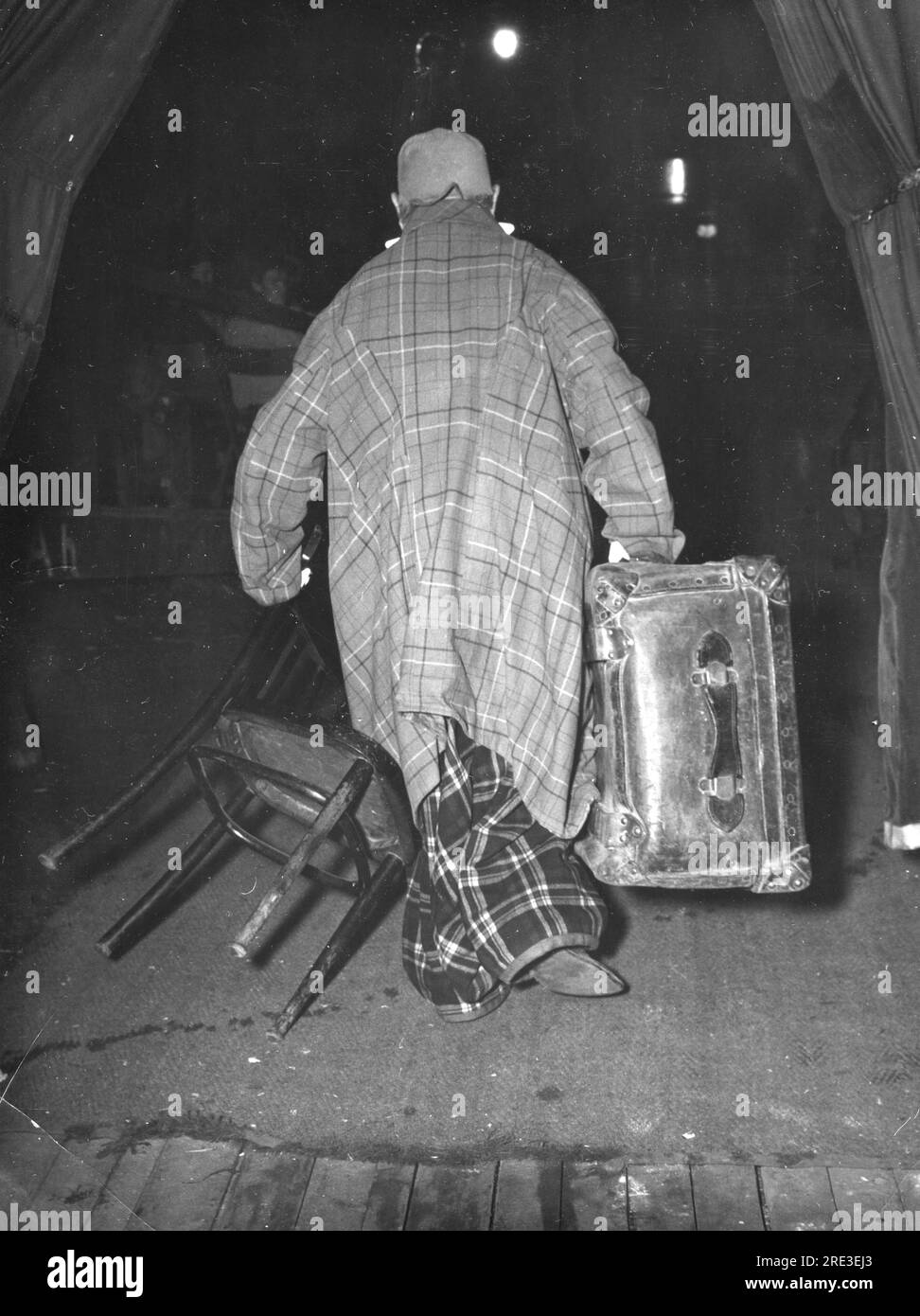 Grock, 10.1.1880 - 14,7.1959, Schweizer Clown, Probe der Abschiedsvorstellung, Hamburg, 20.10.1954, ADDITIONAL-RIGHTS-CLEARANCE-INFO-NOT-AVAILABLE Stockfoto