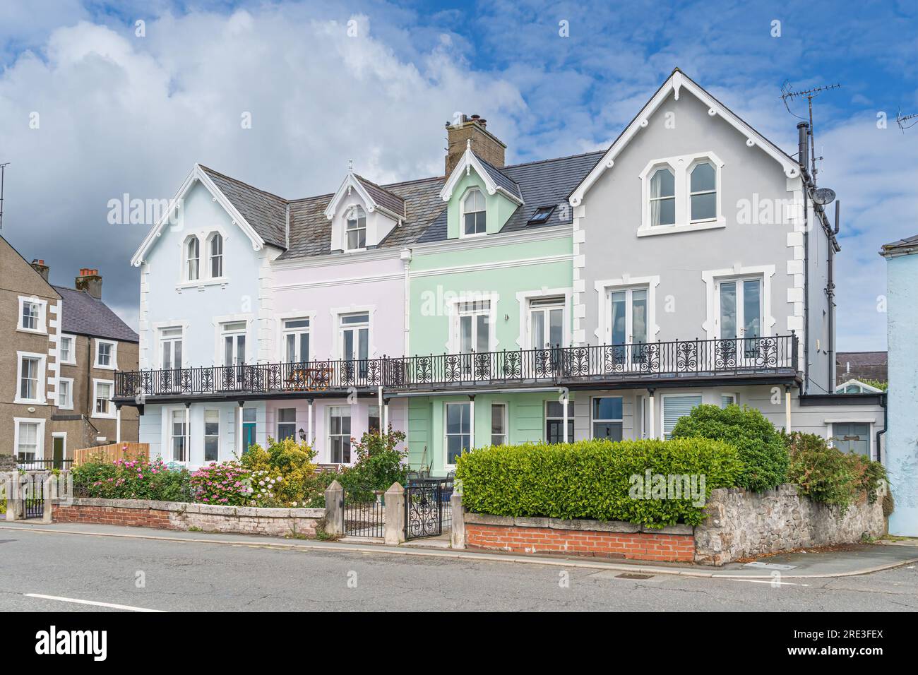 Häuser in Beaumaris Stockfoto