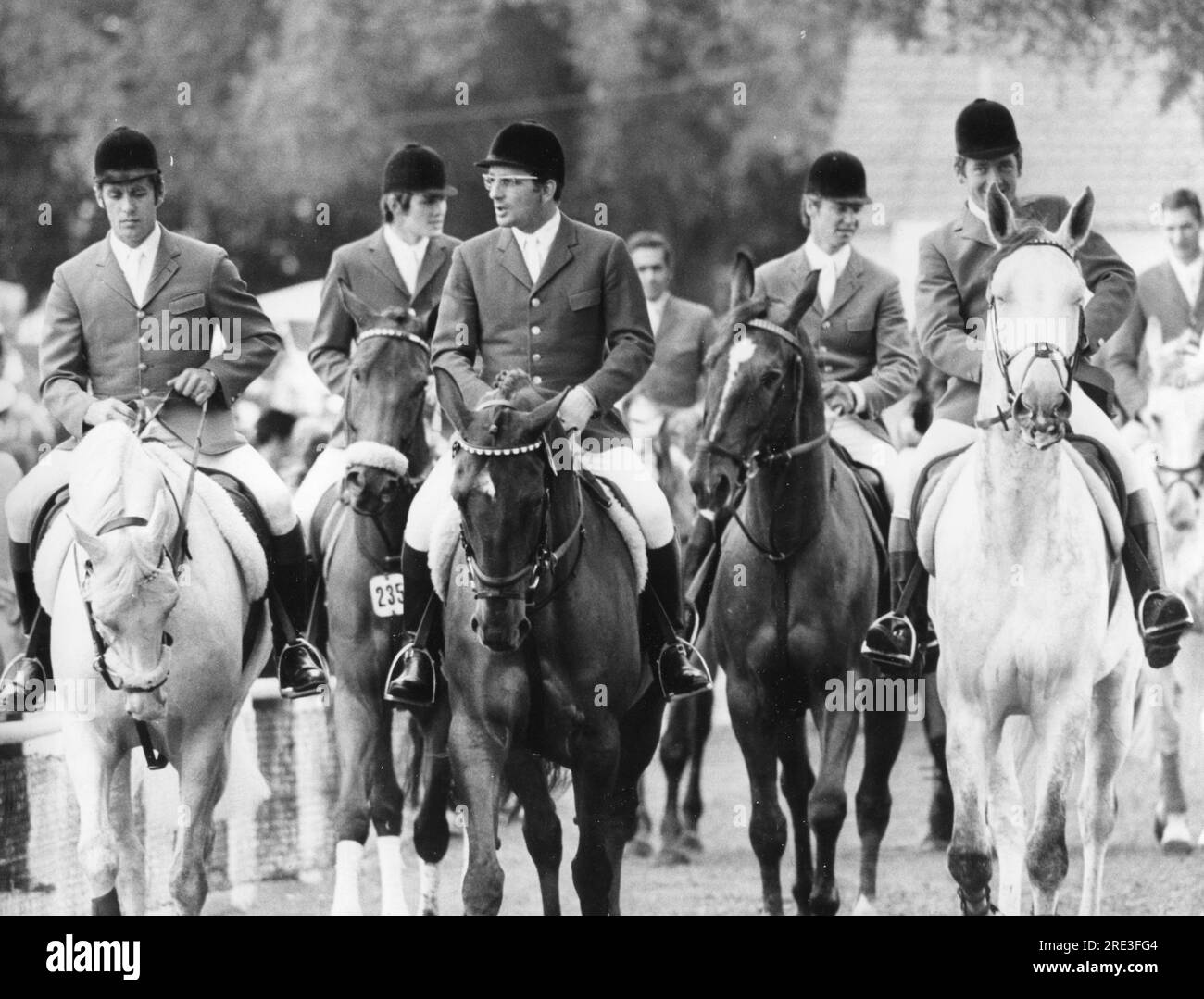 Sport, Reiten, Showjumping, CHIO Aachen, 1972, Von links: Alwin Schockemoehle, Gerd Wiltfang, ADDITIONAL-RIGHTS-CLEARANCE-INFO-NOT-AVAILABLE Stockfoto