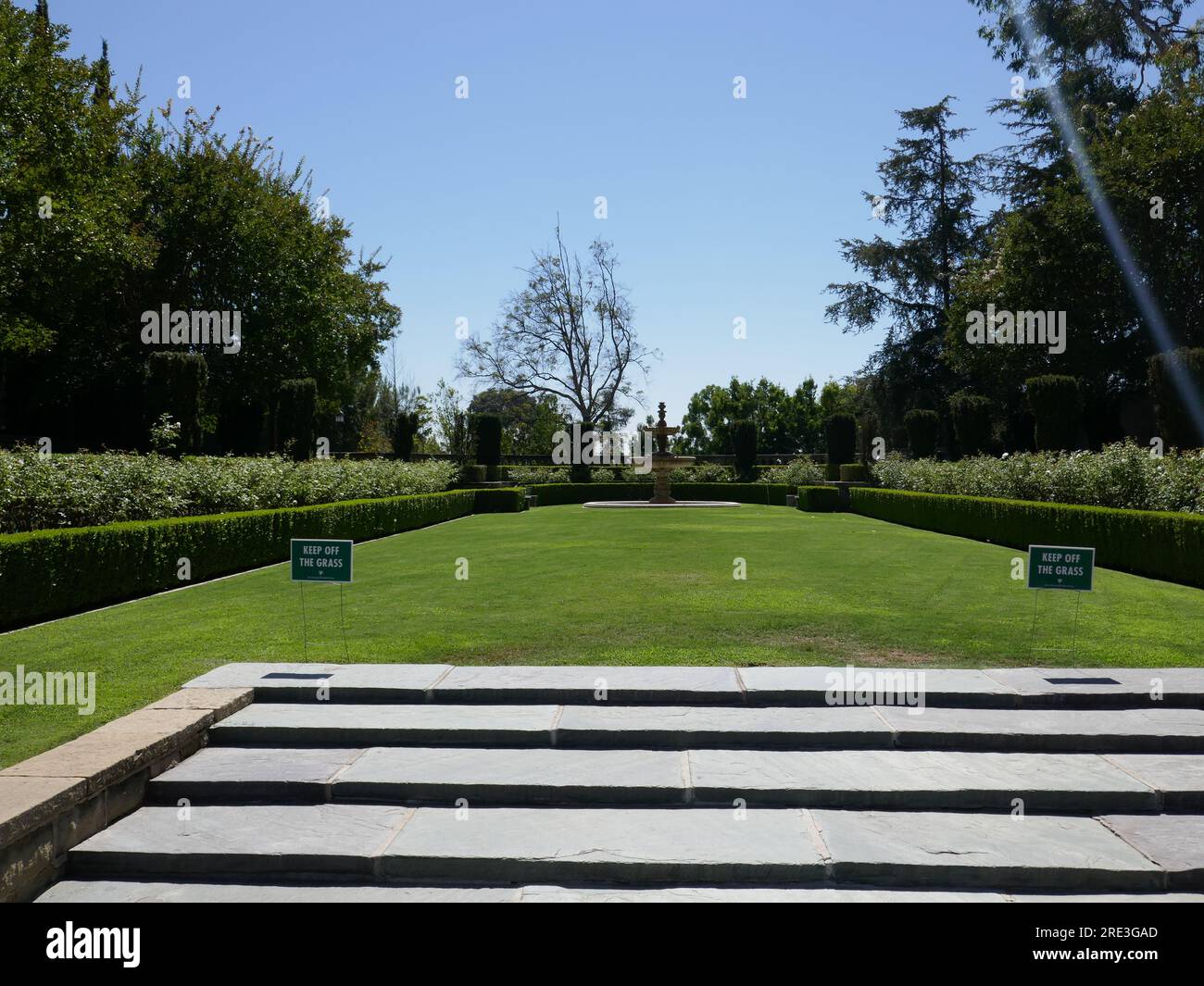 Beverly Hills, Kalifornien, USA 28. August 2021 Greystone Mansion & Gardens, The Doheny Estate am 28. August 2023 in Beverly Hills, Kalifornien, USA. Foto: Barry King/Alamy Stock Photo Stockfoto