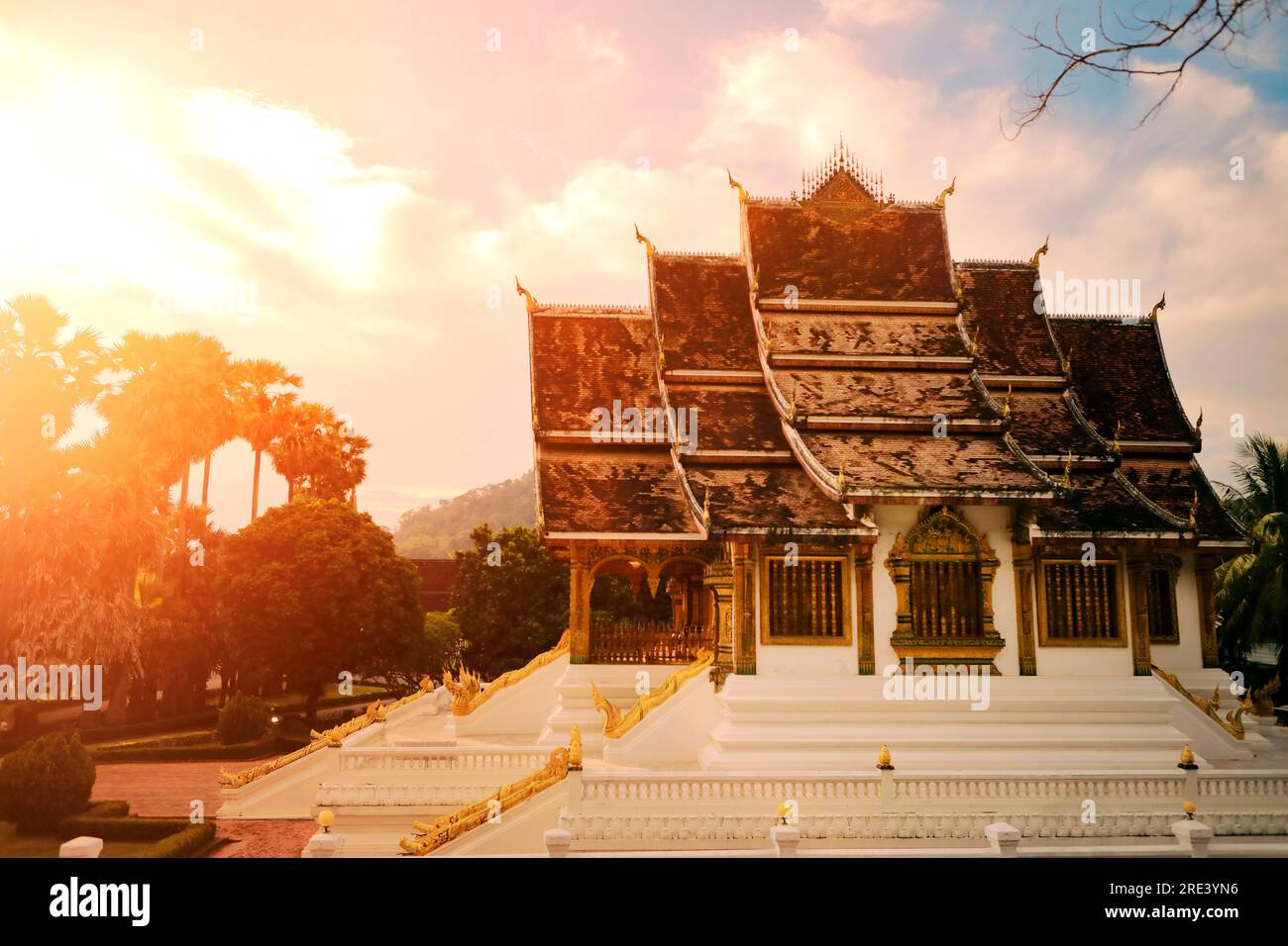Ho Prabang in Luang Prabang, eines der berühmtesten Musiums in der Geschichte des LuangPrabang-Weltkulturerbes der unesco Stockfoto