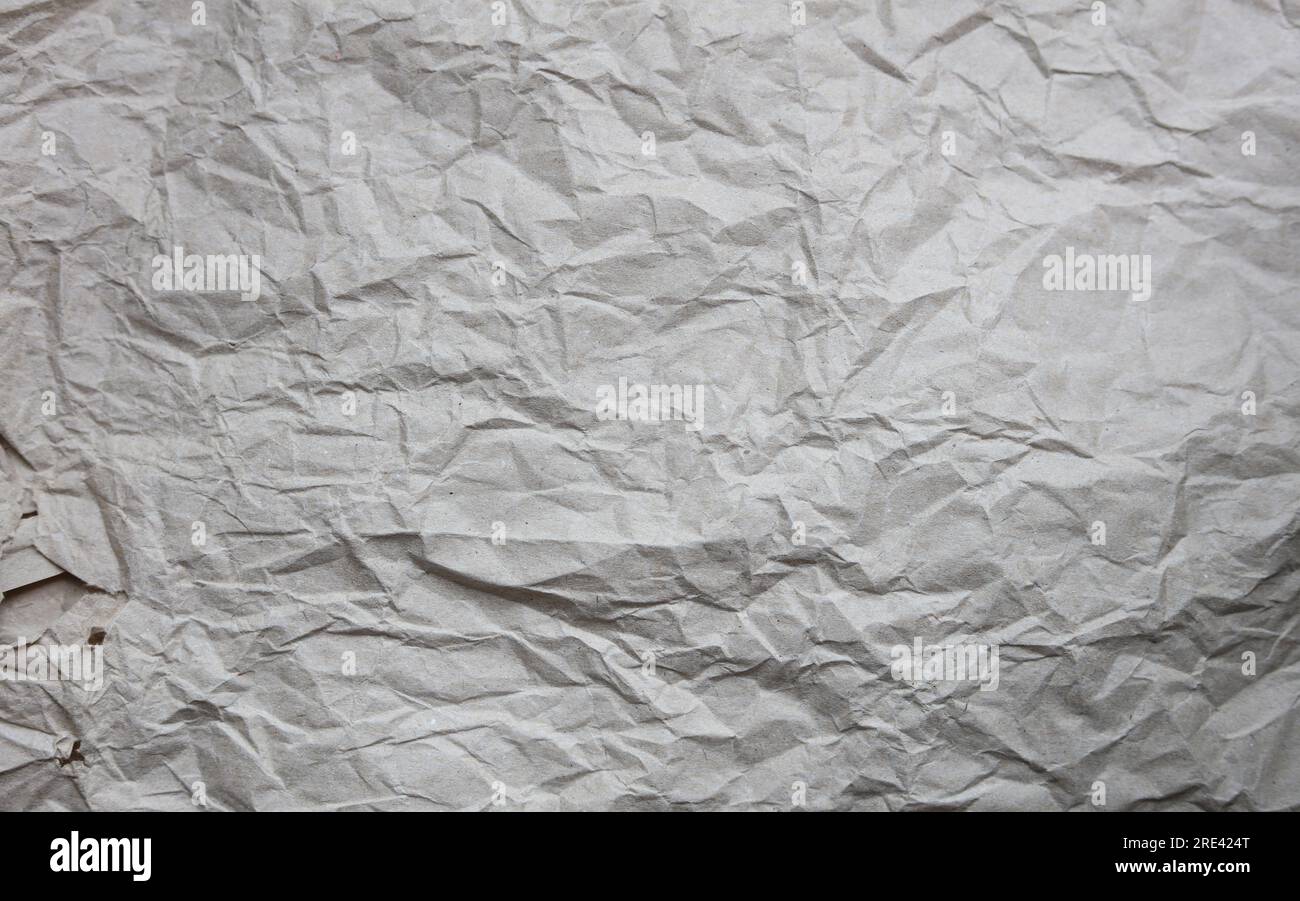 Ein zerknitterter Hintergrund für die Papierstruktur Stockfoto
