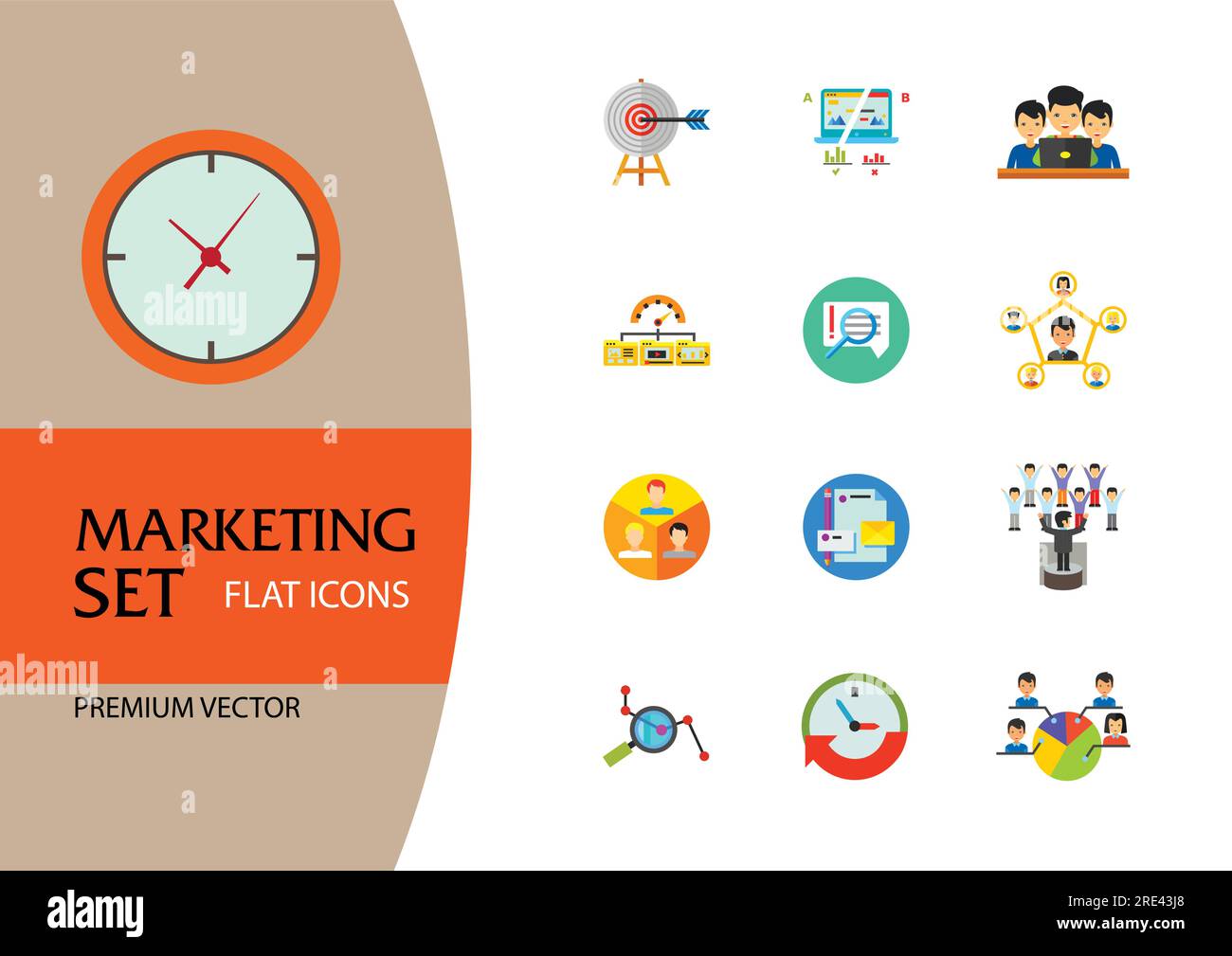 Marketing-Symbolgruppe Stock Vektor