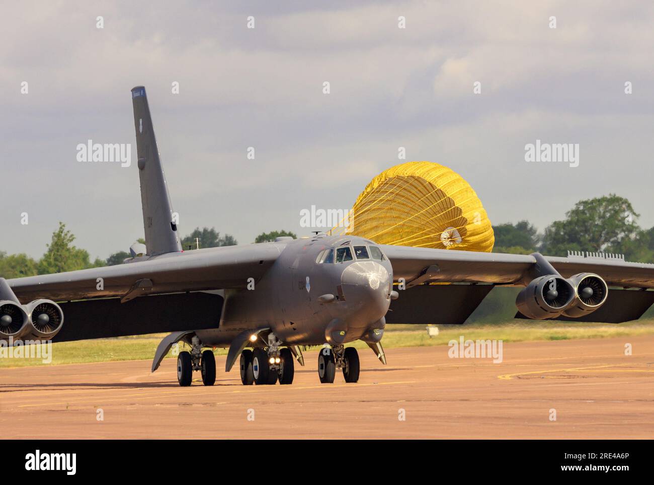 USAF Boeing B-52H Stratofortress Ankunft am Royal International Air Tattoo 2023 Stockfoto