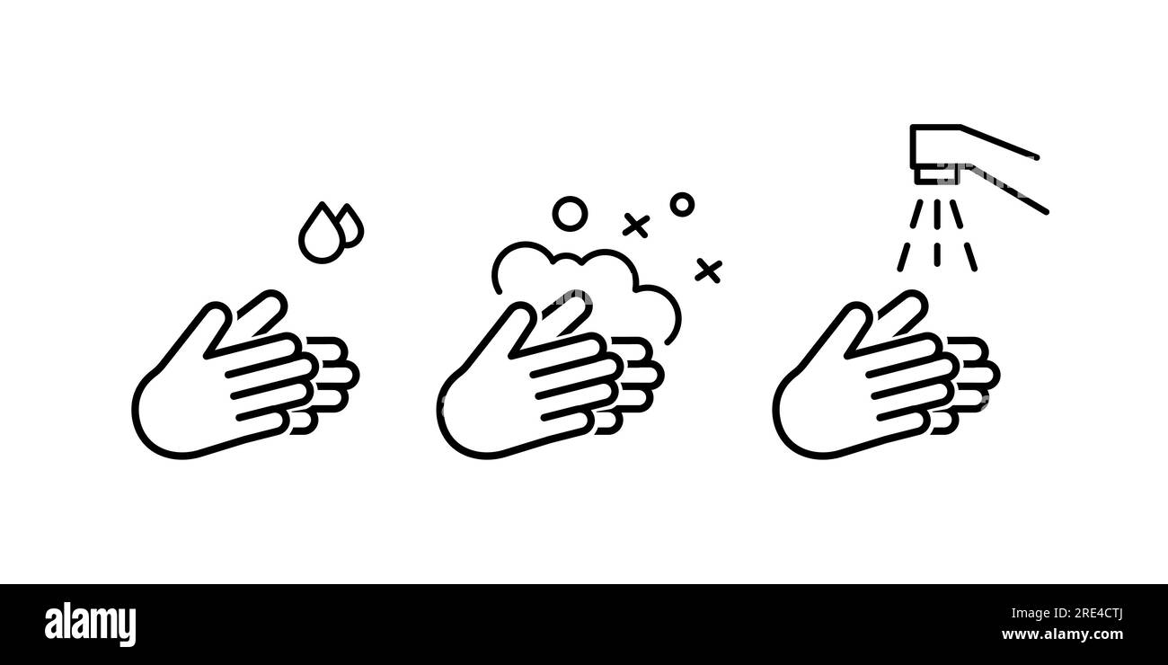 Hände waschen mit Seife Symbol Vektor. Gliederung die Hände mit Seife zu waschen. Isolierte Kontur Symbol Abbildung Stock Vektor Hände waschen mit Seife Symbol Vektor. Gliederung die Hände mit Seife zu waschen. Isolierte Kontur Symbol Abbildung Stock Vektor