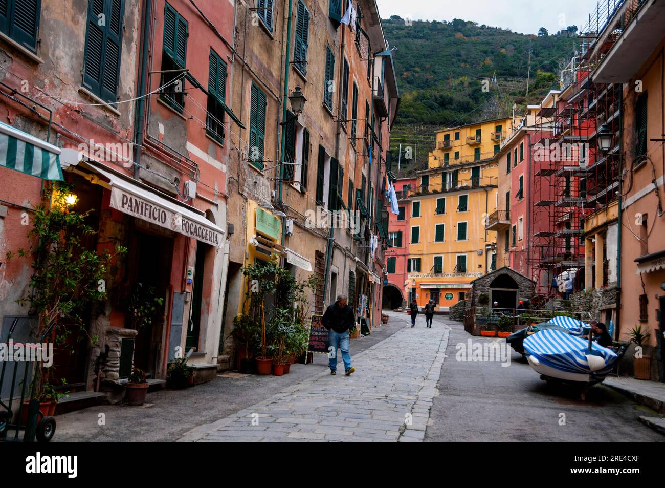 Kapelle Santa Marta an der Via Roma, Vernazza, Cinque Terre, Italien. Stockfoto