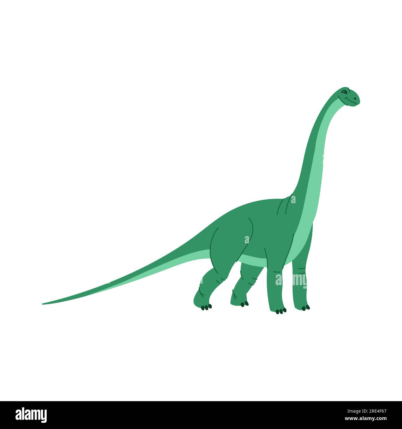 Brontosaurus Big Dino Kinder spielen isoliertes prähistorisches Tier. Vektor Brontosaurus parvus, große Donner-Eidechse. Grüner riesiger Dino mit langem Hals, cooles Reptil Stock Vektor