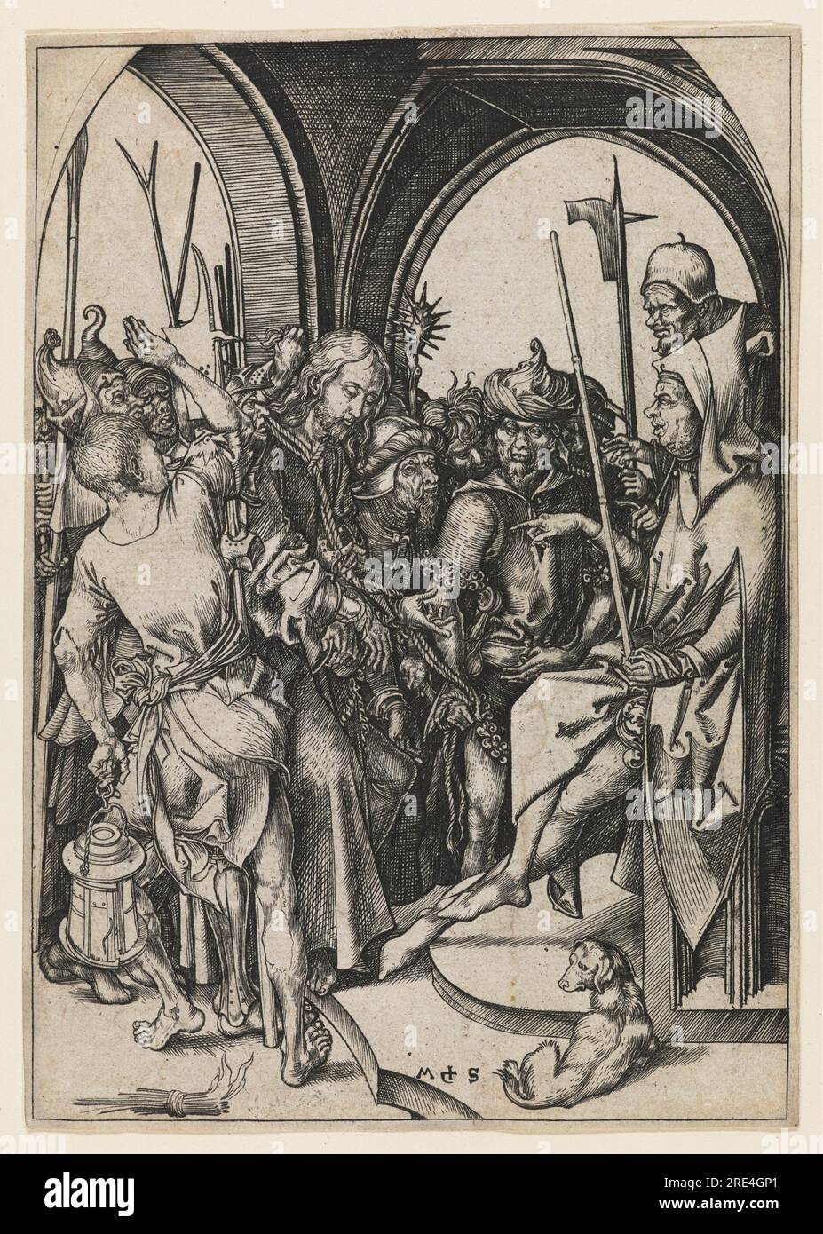 Christus vor Annas c. 1480 Martin Schongauer (Deutsch, c. 1430–1491) Stockfoto