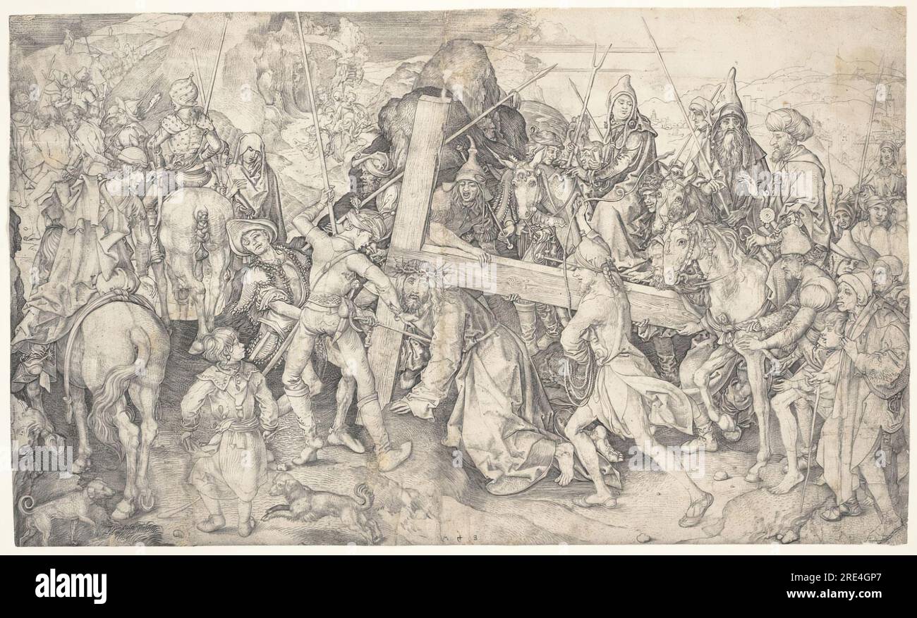 Das Tragen des Kreuzes c. 1475-1480 Martin Schongauer (Deutsch, c. 1430–1491) Stockfoto