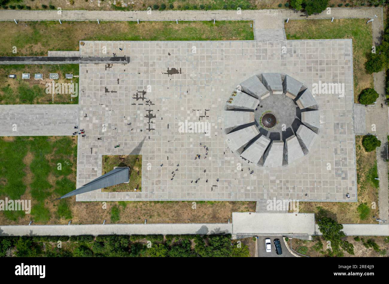 Bild eines großen Engels des sehr angesehenen und wichtigen Armenischen Völkermord-Gedenkkomplexes in Tsitsernakaberd Stockfoto