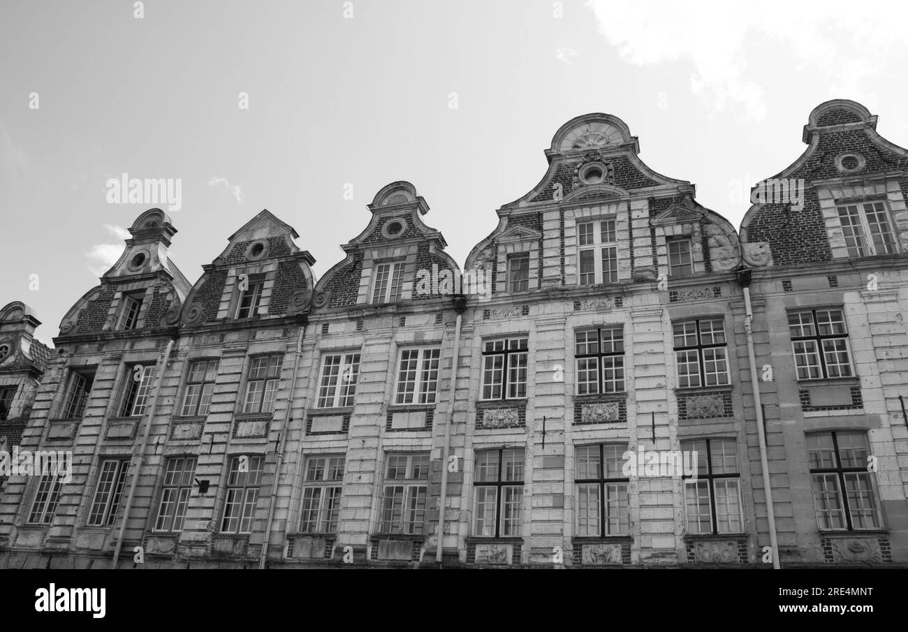 Fassaden alter flämischer Häuser in Arras, Frankreich Stockfoto