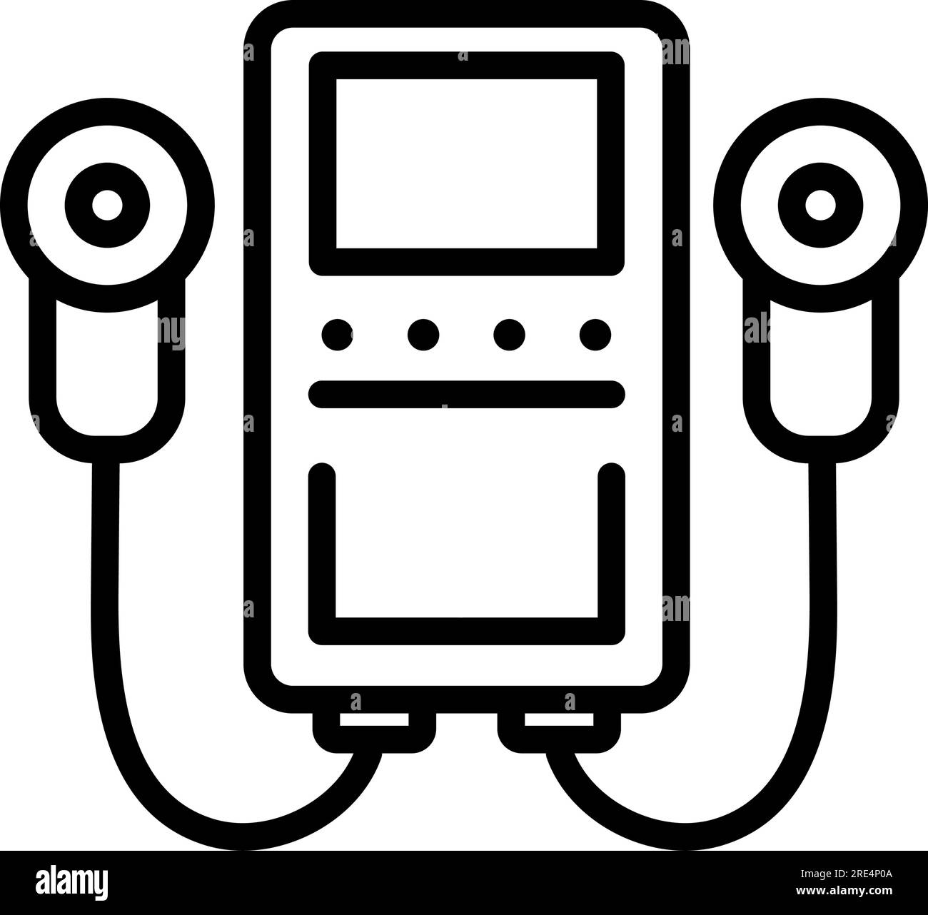 Magnettherapiegerät-Liniensymbolvektor. Magnettherapiegerät-Zeichen. Simple Line Magnet Therapy Symbol für Vorlagen, Webdesign und Infografiken Stock Vektor