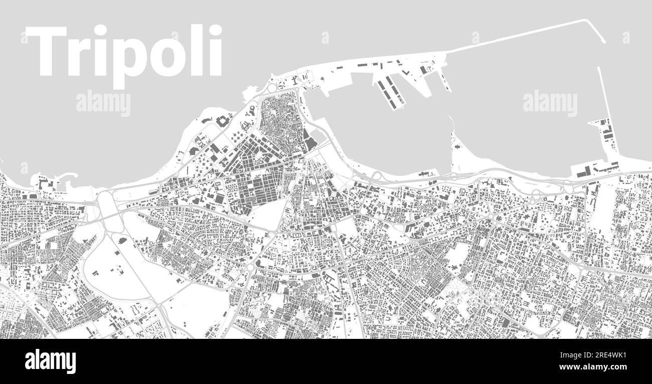 Stadtplan von Tripolis, Hauptstadt Libyens Stock Vektor