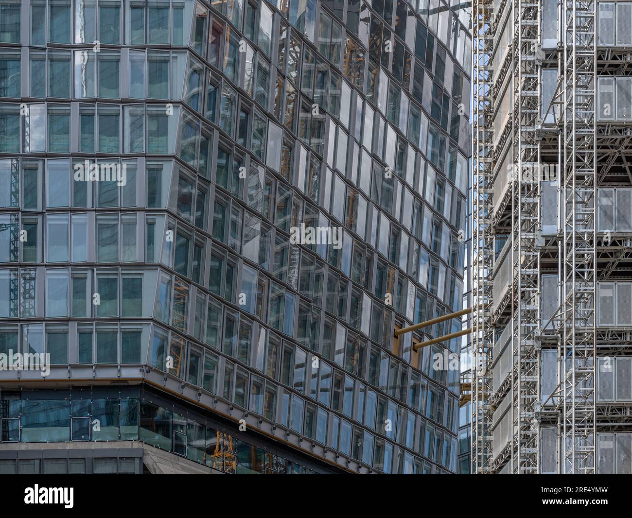 Baustelle des Büro- und Wohnturms 4Four, Frankfurt Stockfoto
