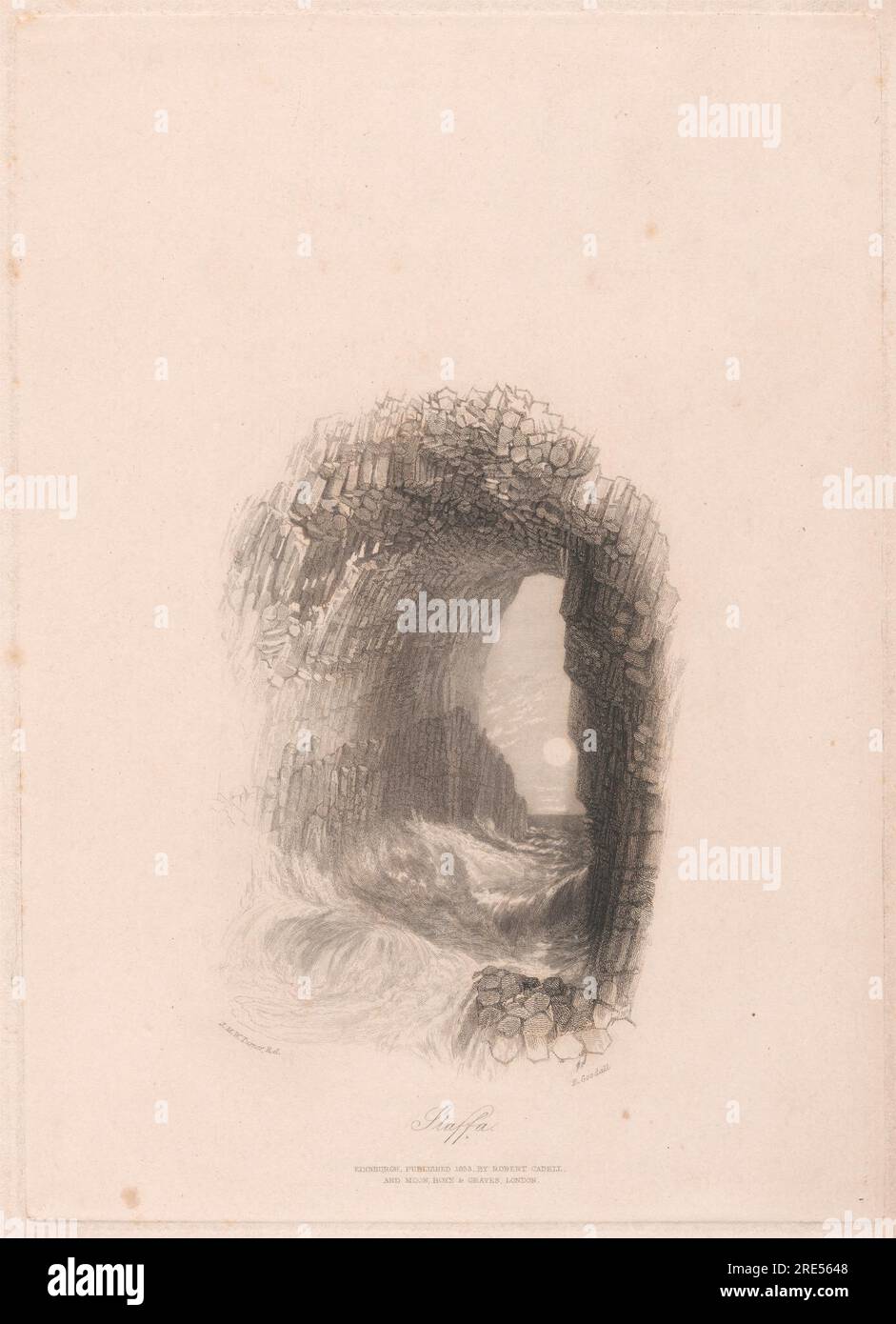 Fingal's Cave, Staffa - aus XLVII „Scotts poetische Werke“ 1834 von Edward Goodall Stockfoto